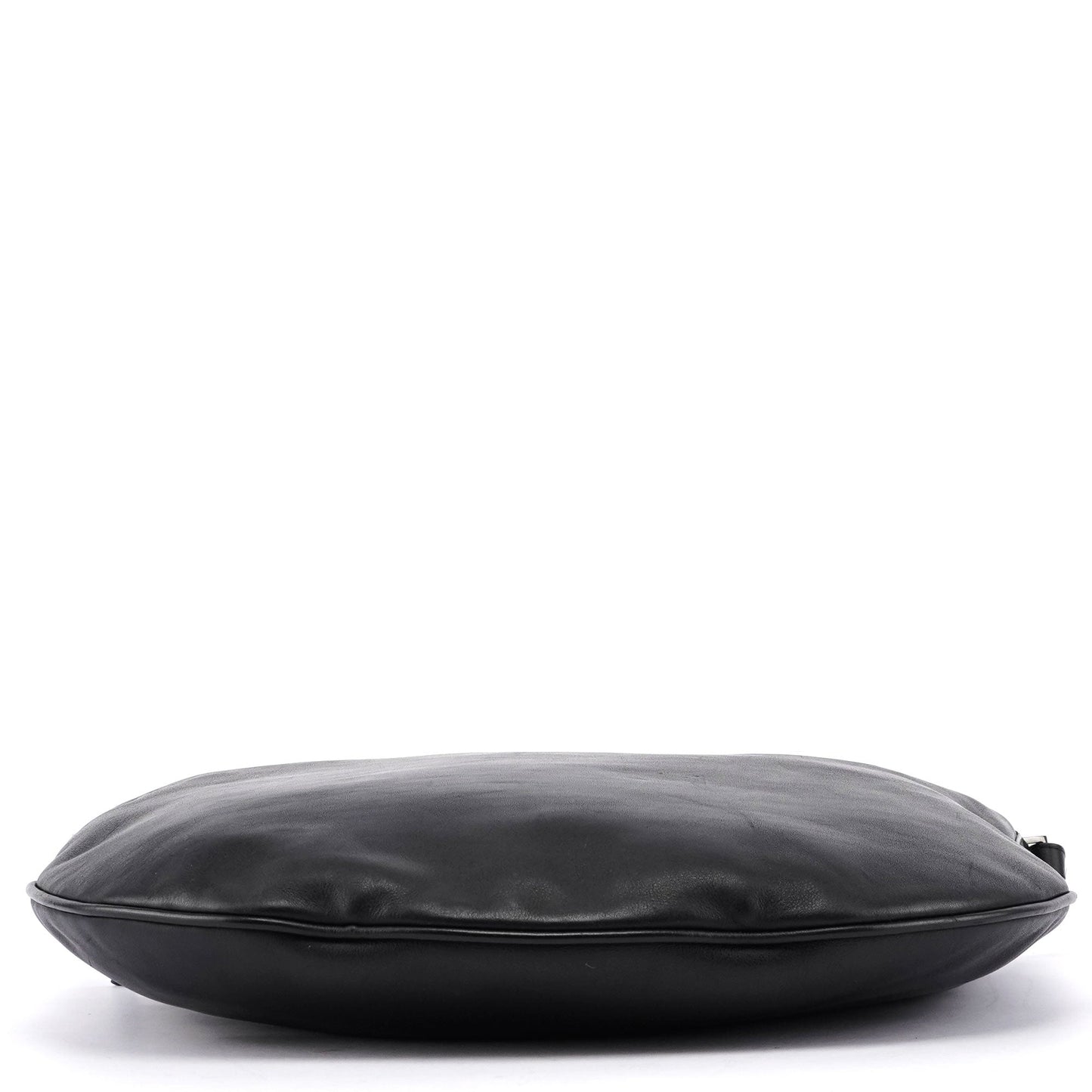 Black Leather Hobo Shoulder Bag