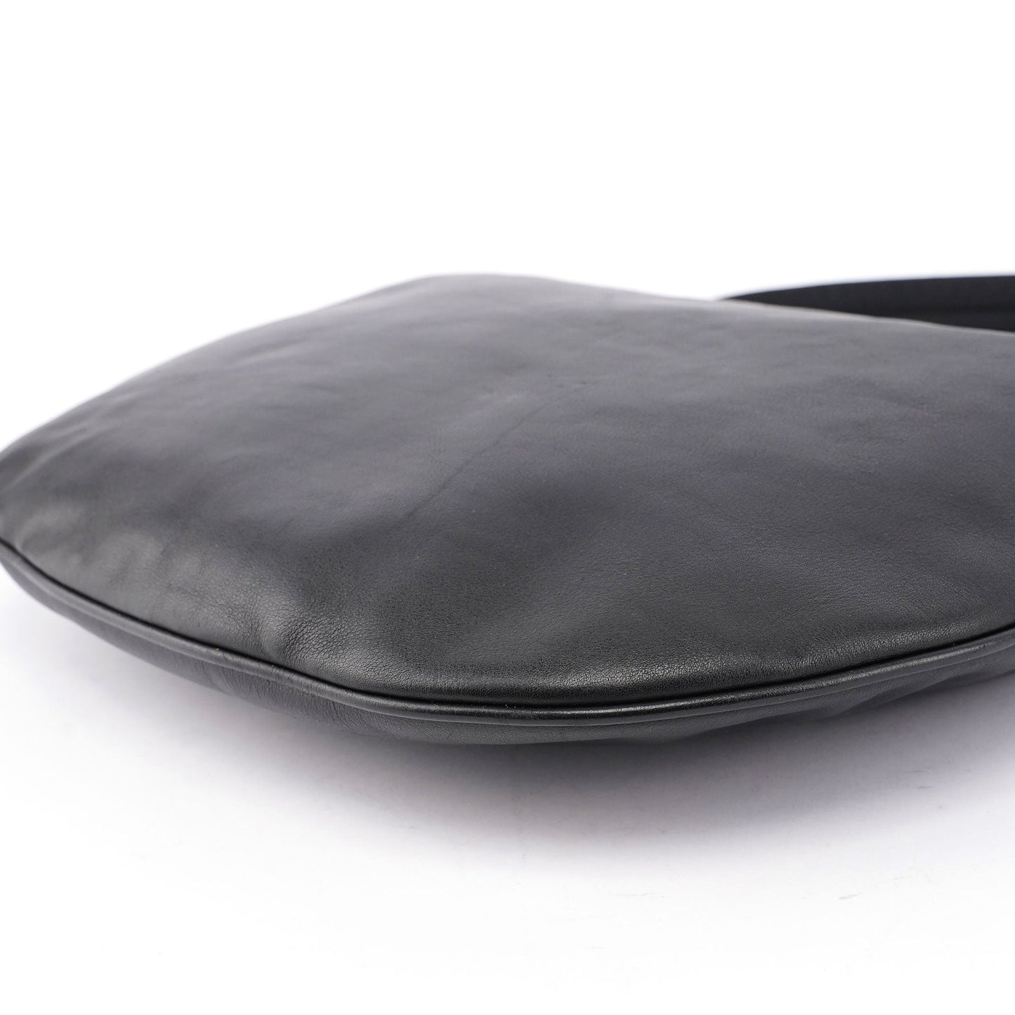 Black Leather Hobo Shoulder Bag