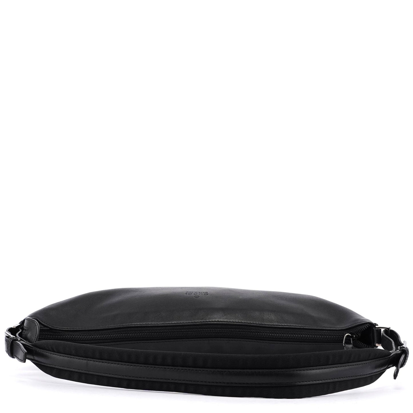 Black Leather Hobo Shoulder Bag