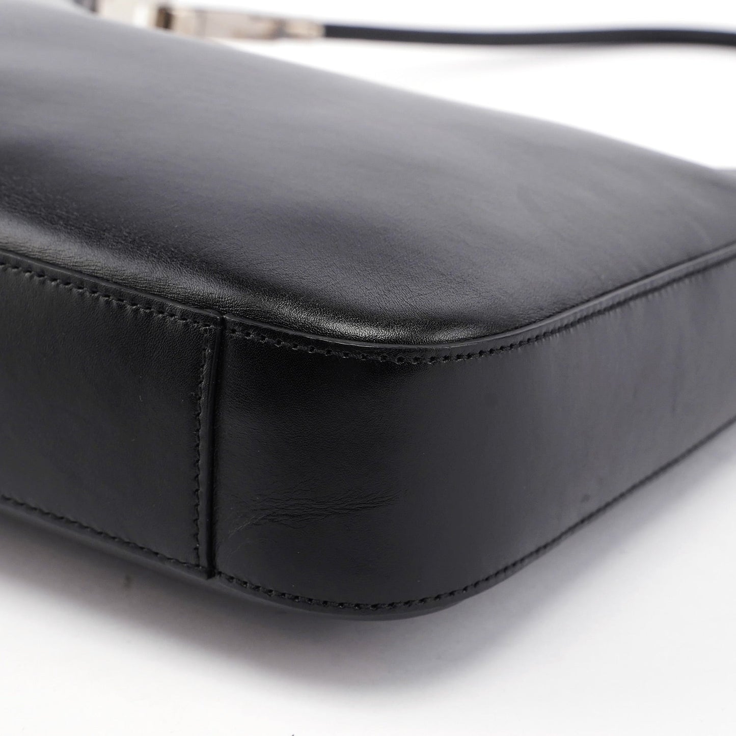 Black Leather Hobo Shoulder Bag