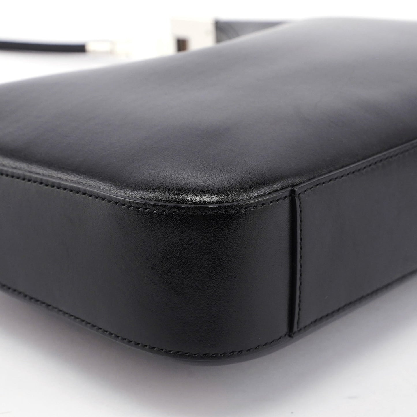 Black Leather Hobo Shoulder Bag