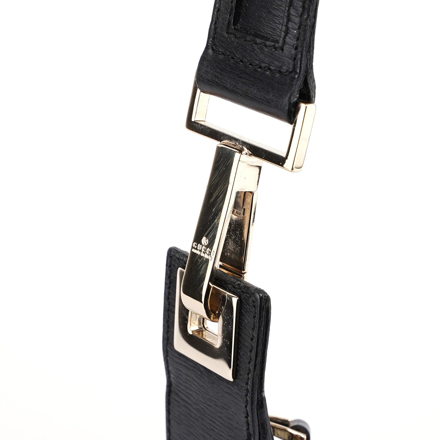 Black Leather Hobo Shoulder Bag