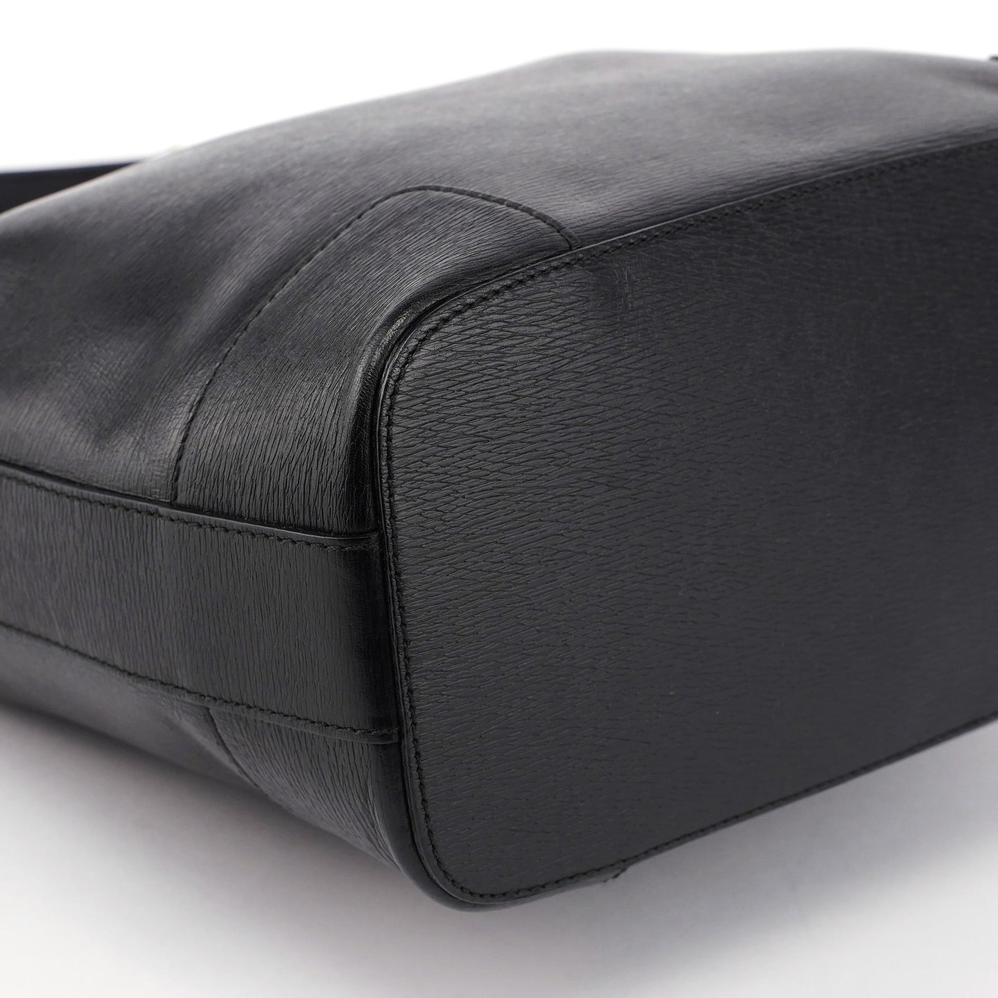 Black Leather Hobo Shoulder Bag