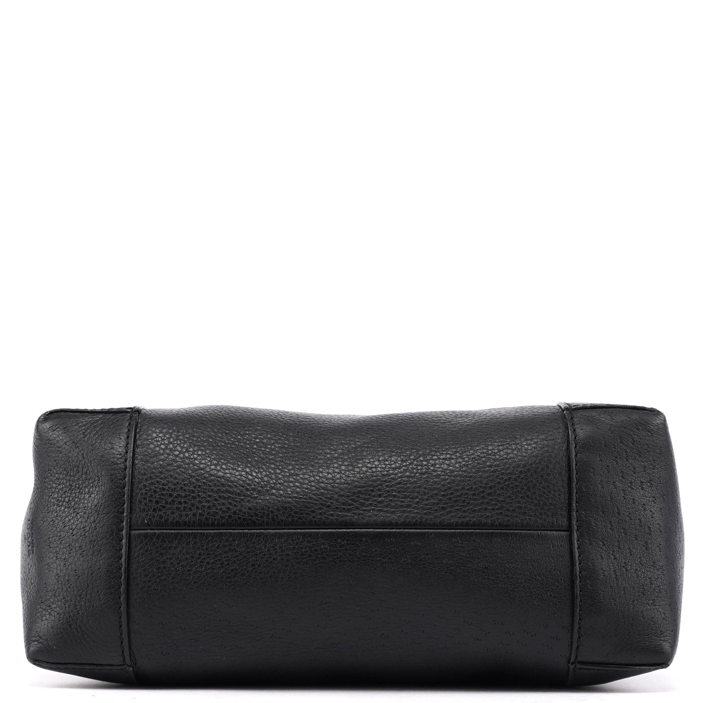 Black Leather Hobo Shoulder Bag