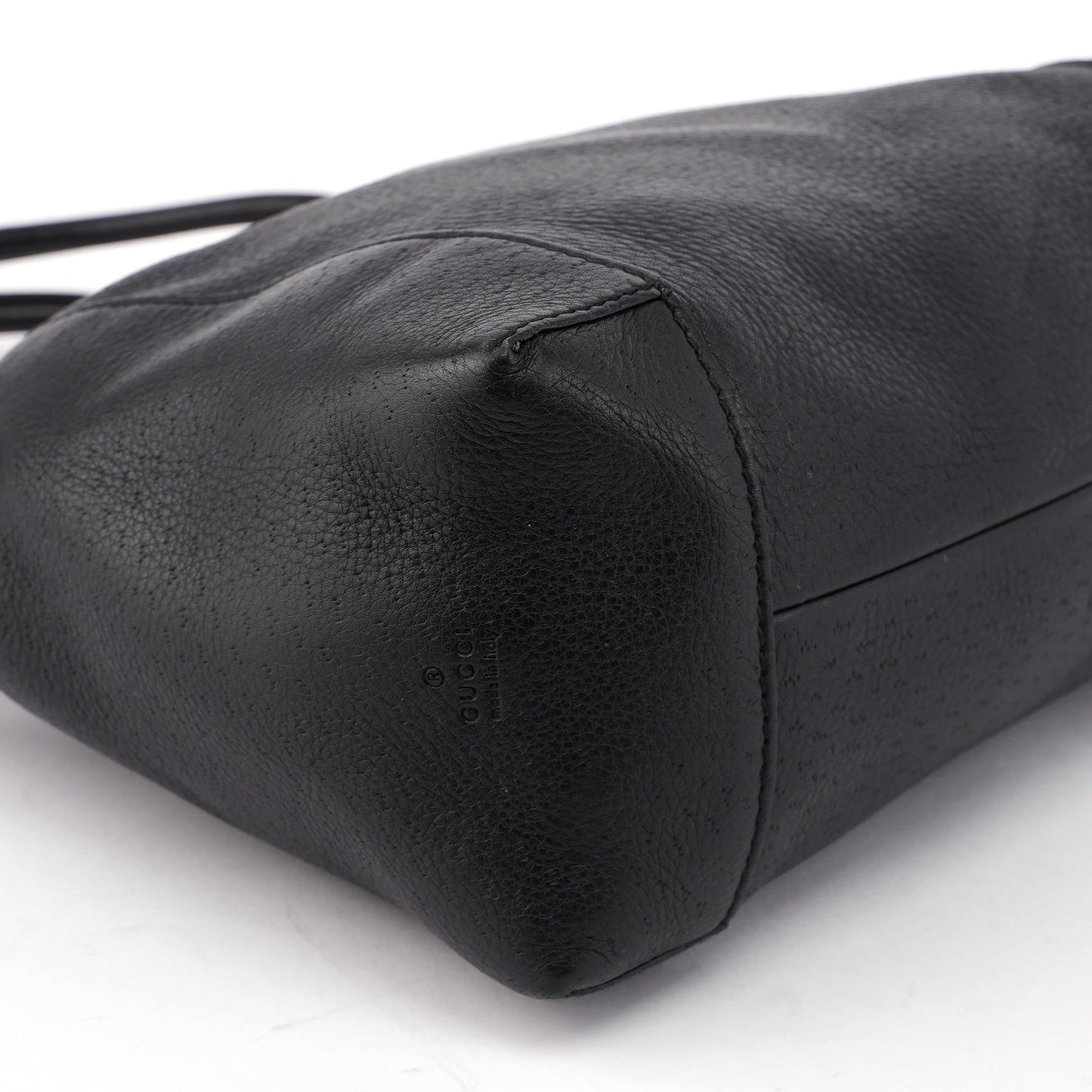 Black Leather Hobo Shoulder Bag