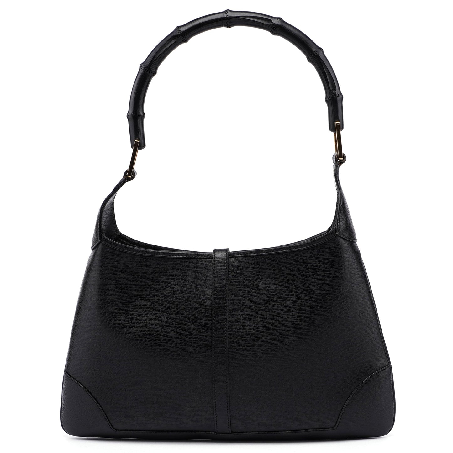 Black Leather Jackie Bamboo Bag