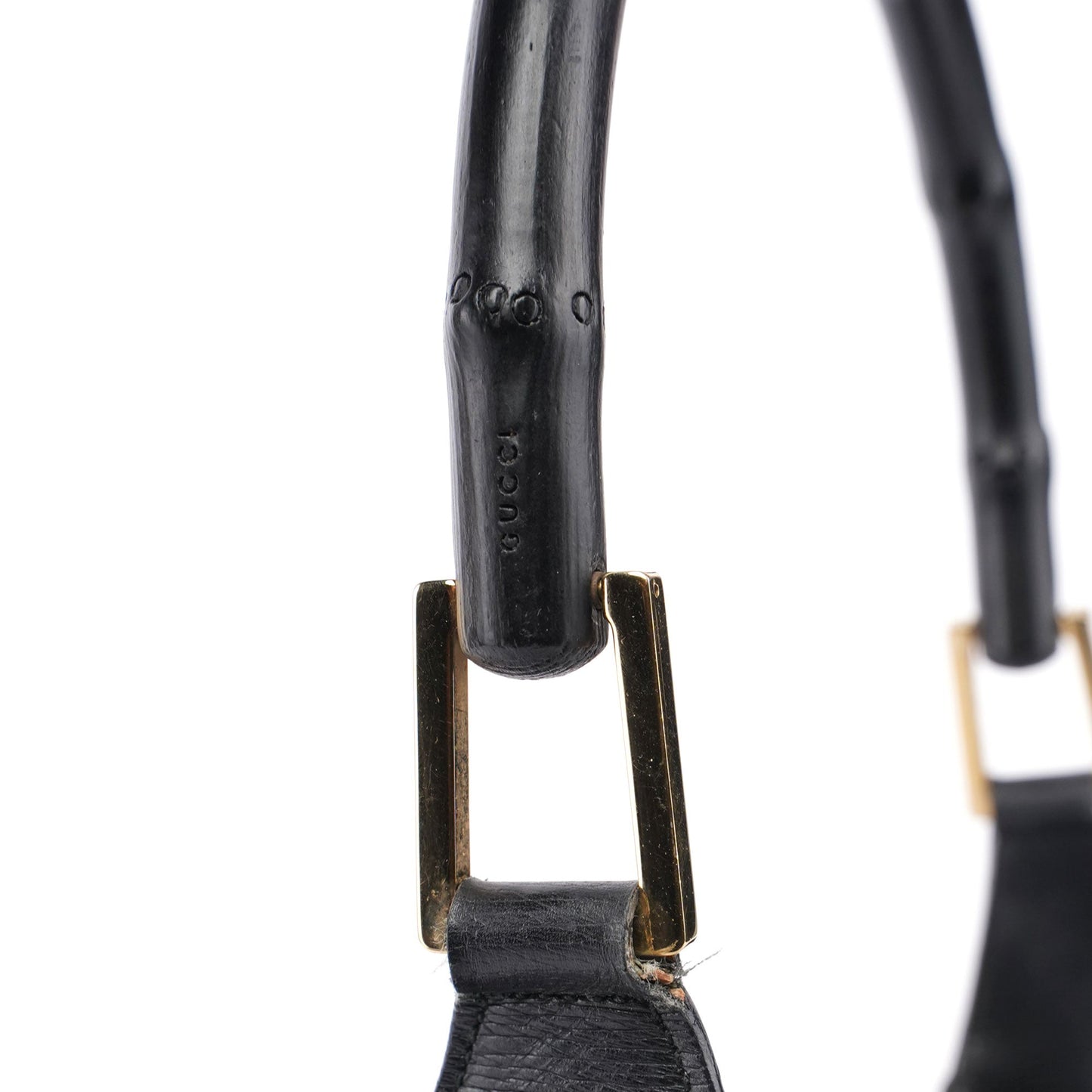 Black Leather Jackie Bamboo Bag