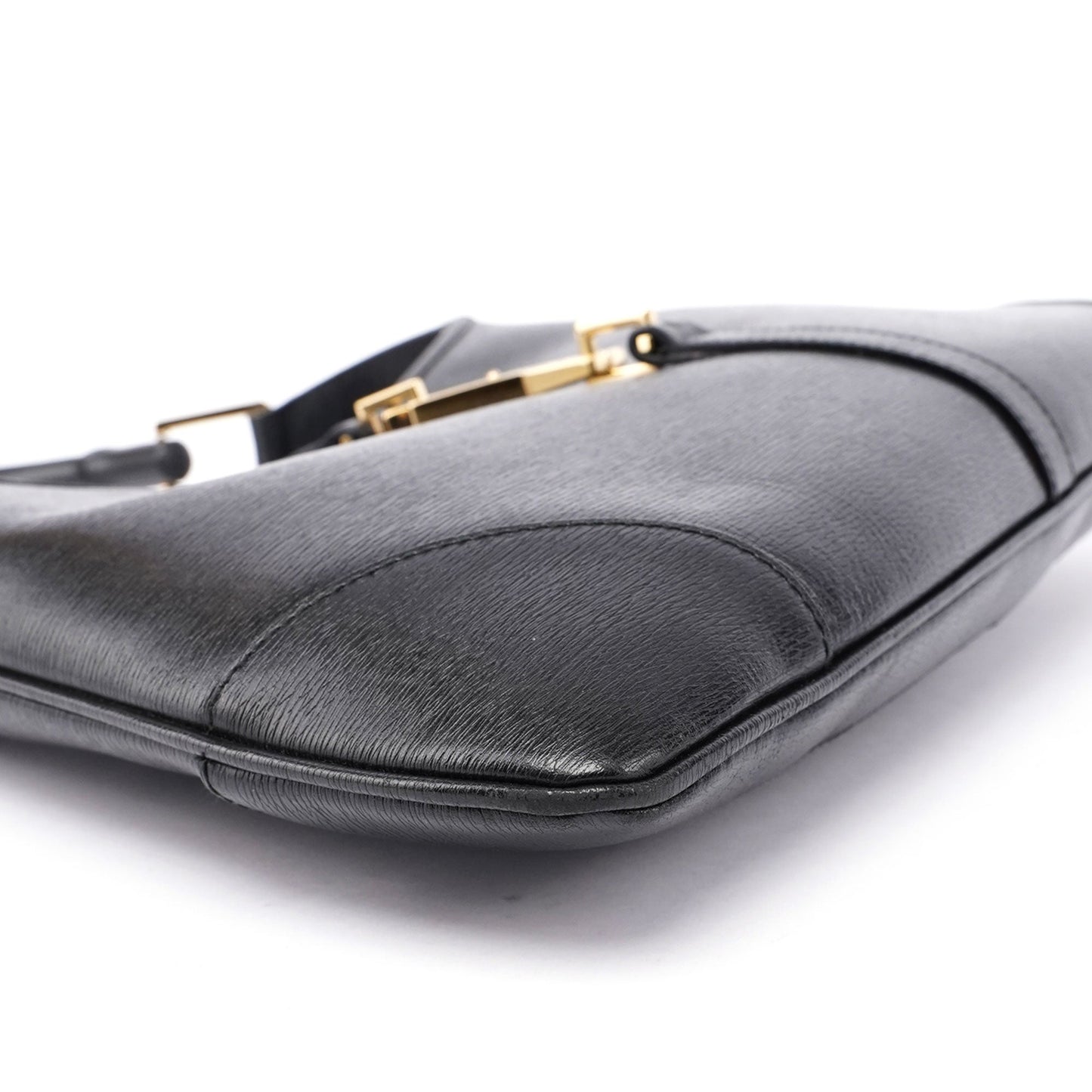 Black Leather Jackie Bamboo Bag