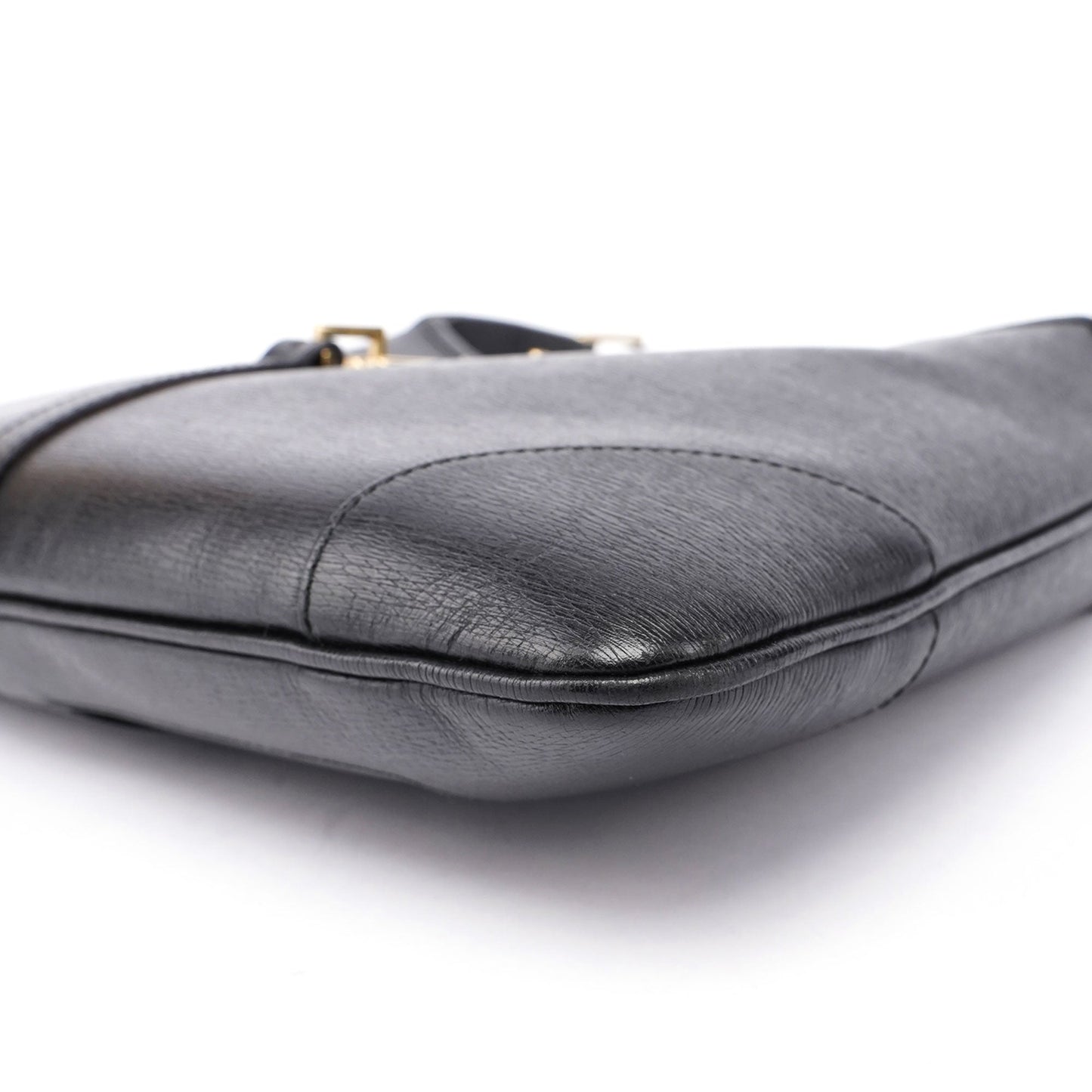 Black Leather Jackie Bamboo Bag