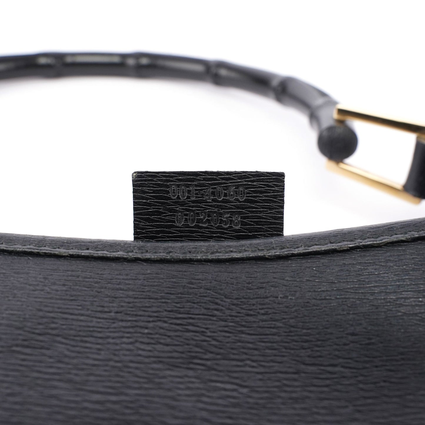 Black Leather Jackie Bamboo Bag
