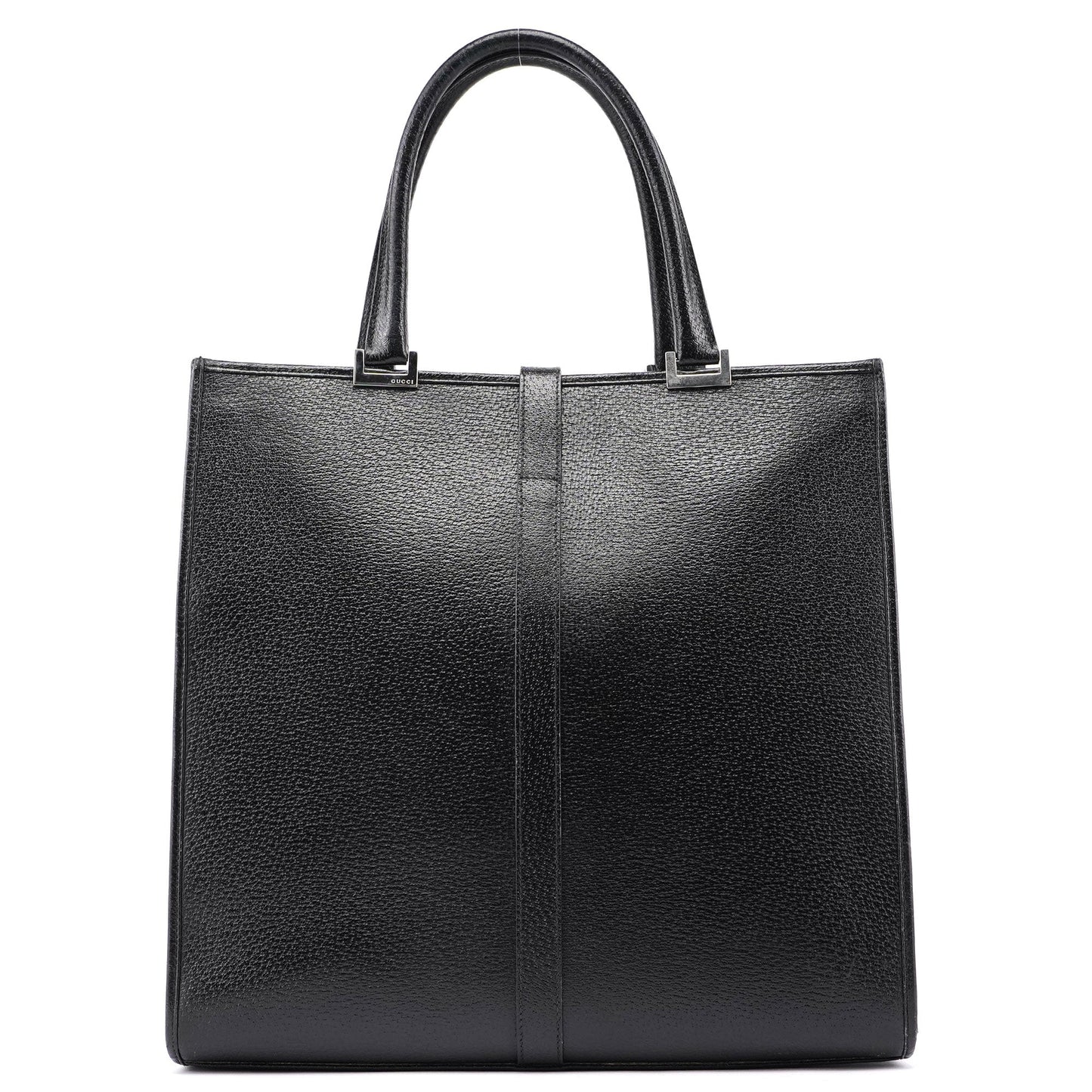 Black Leather Jackie Tote