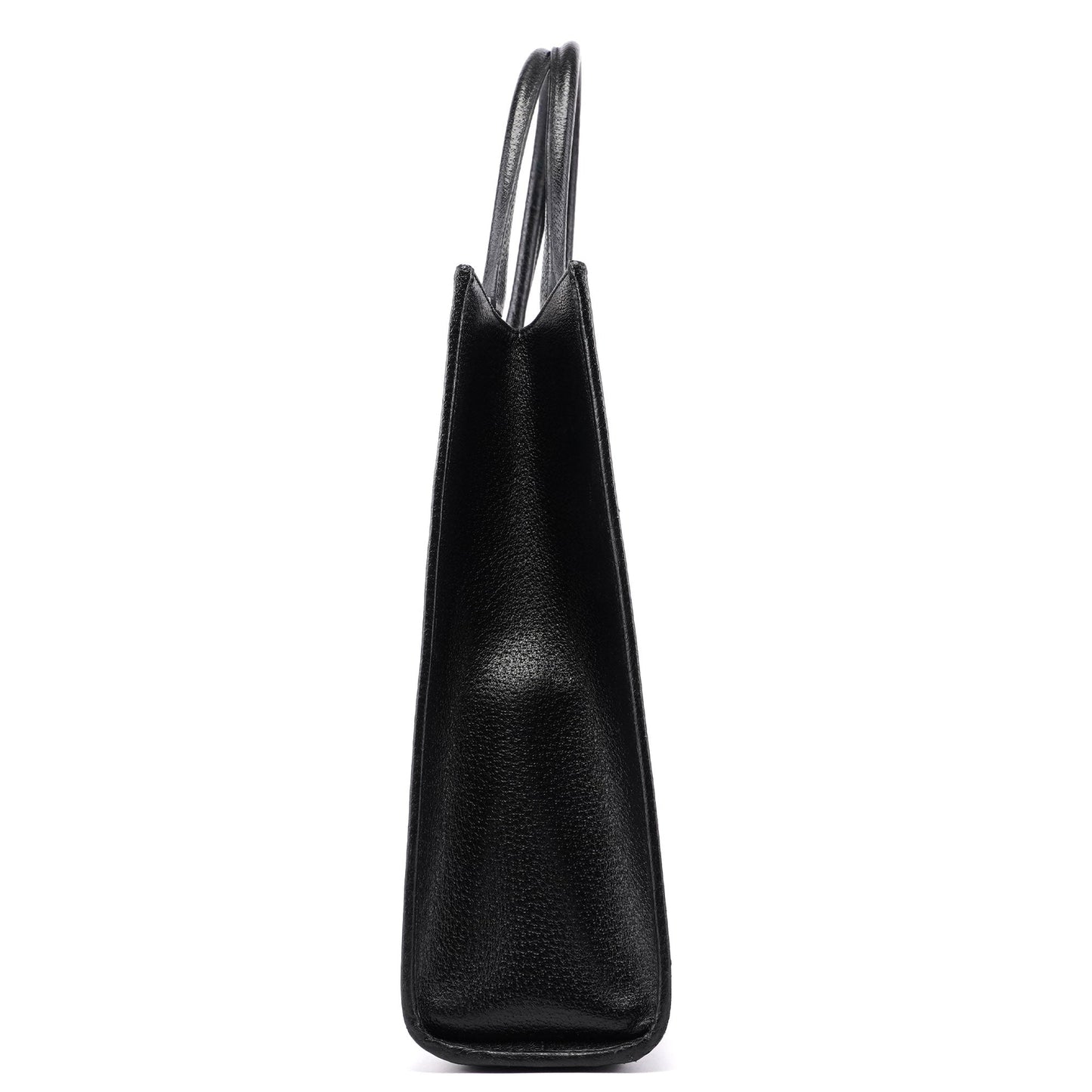 Black Leather Jackie Tote