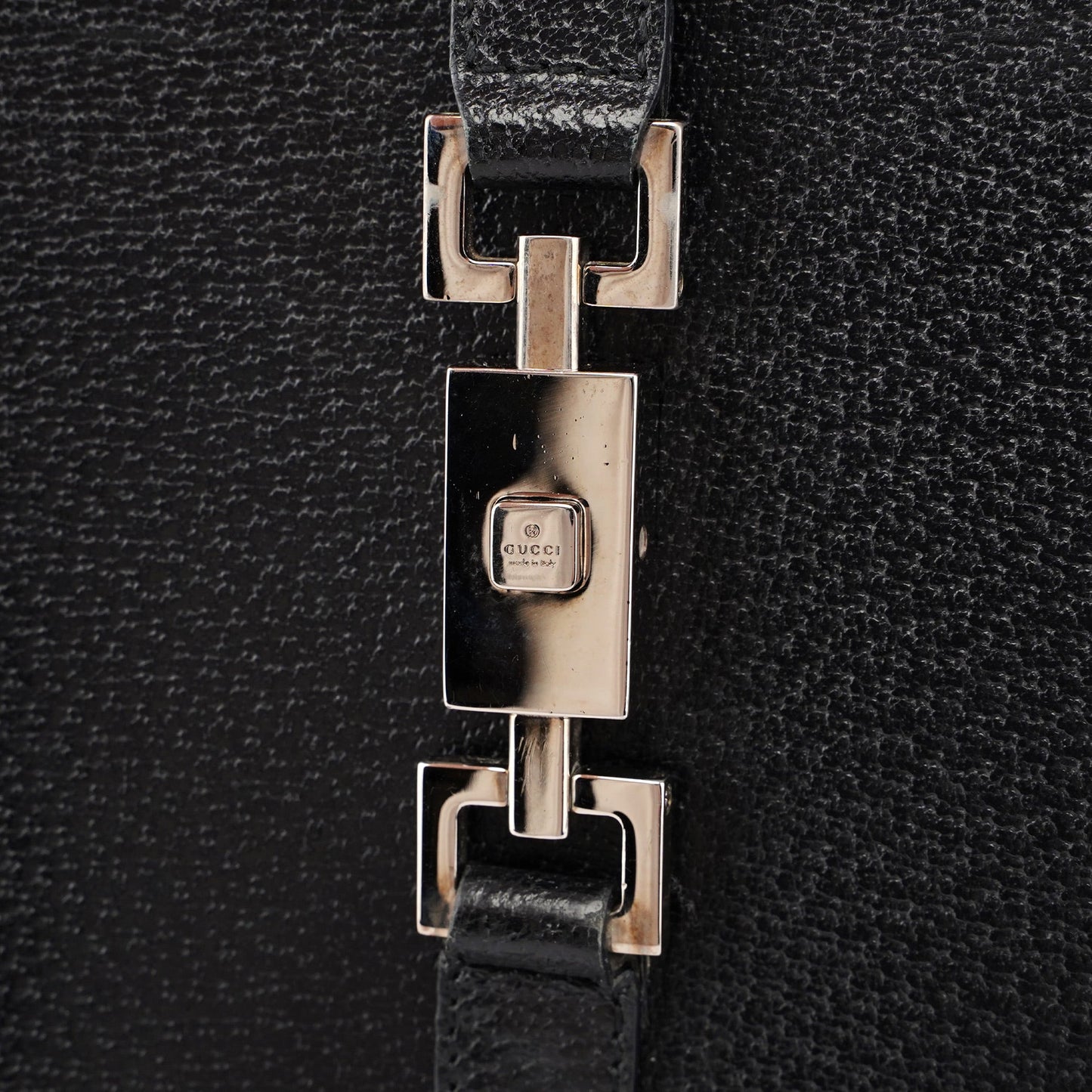 Black Leather Jackie Tote