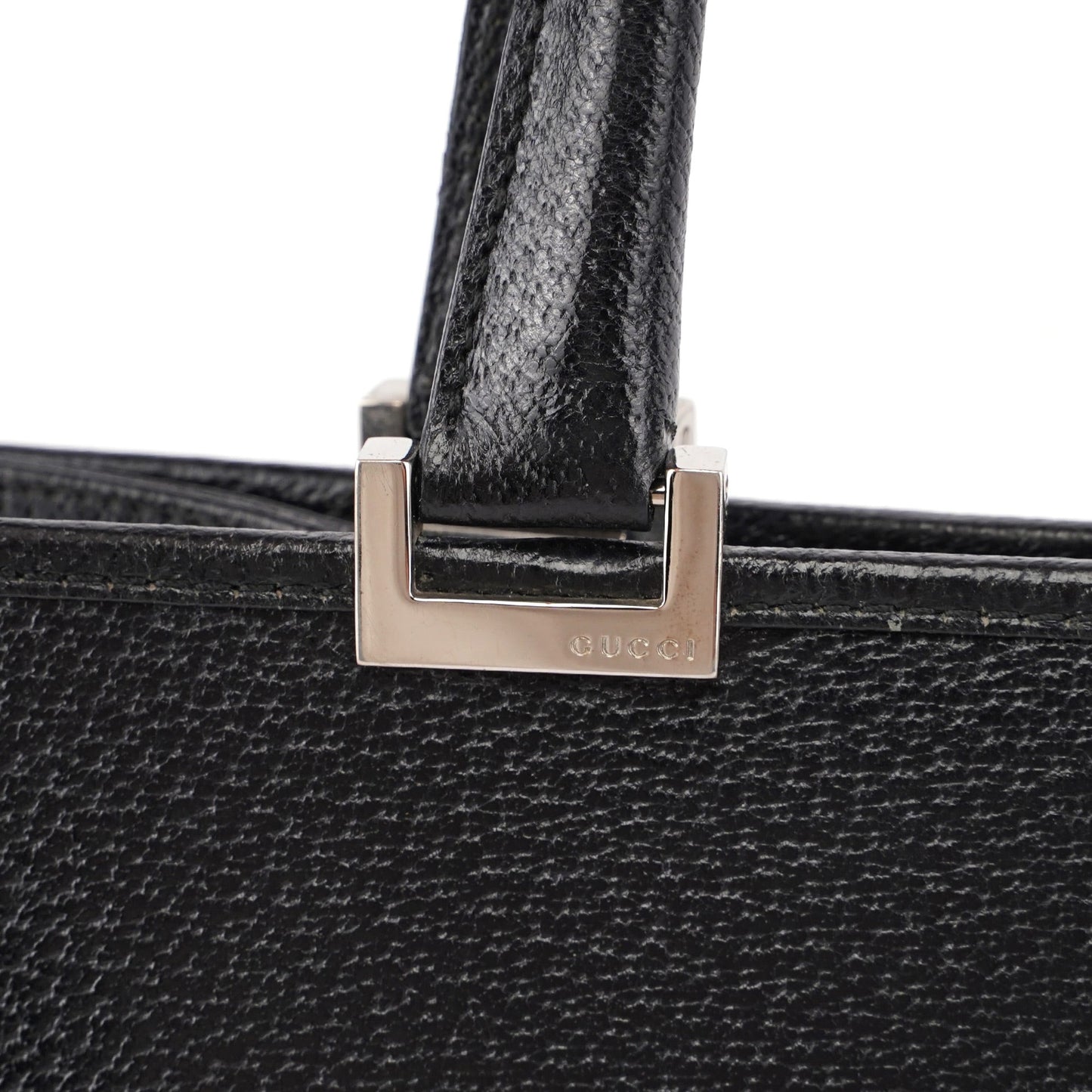 Black Leather Jackie Tote