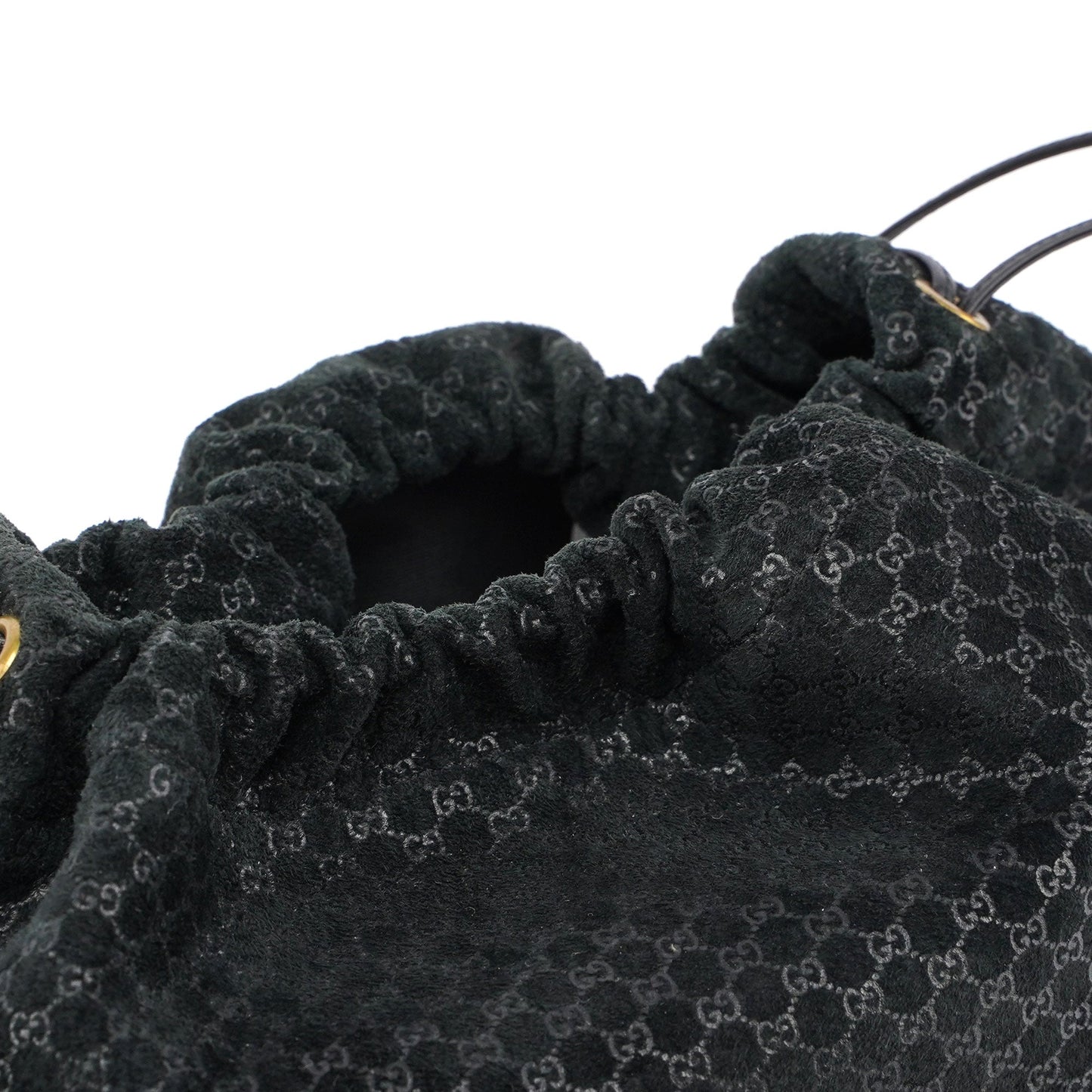 Black Leather Perforated Shoulder Bag