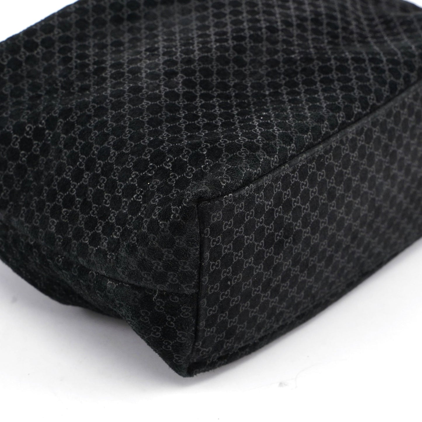 Black Leather Perforated Shoulder Bag