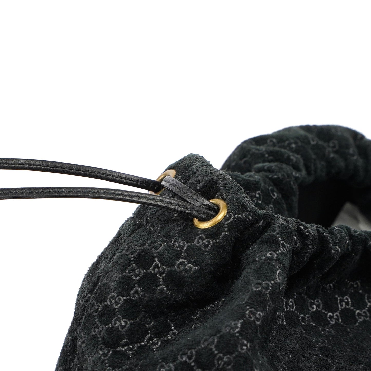 Black Leather Perforated Shoulder Bag