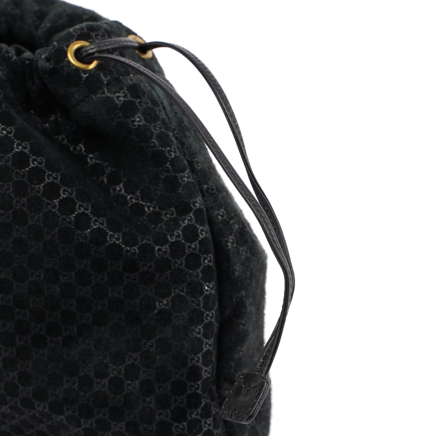 Black Leather Perforated Shoulder Bag