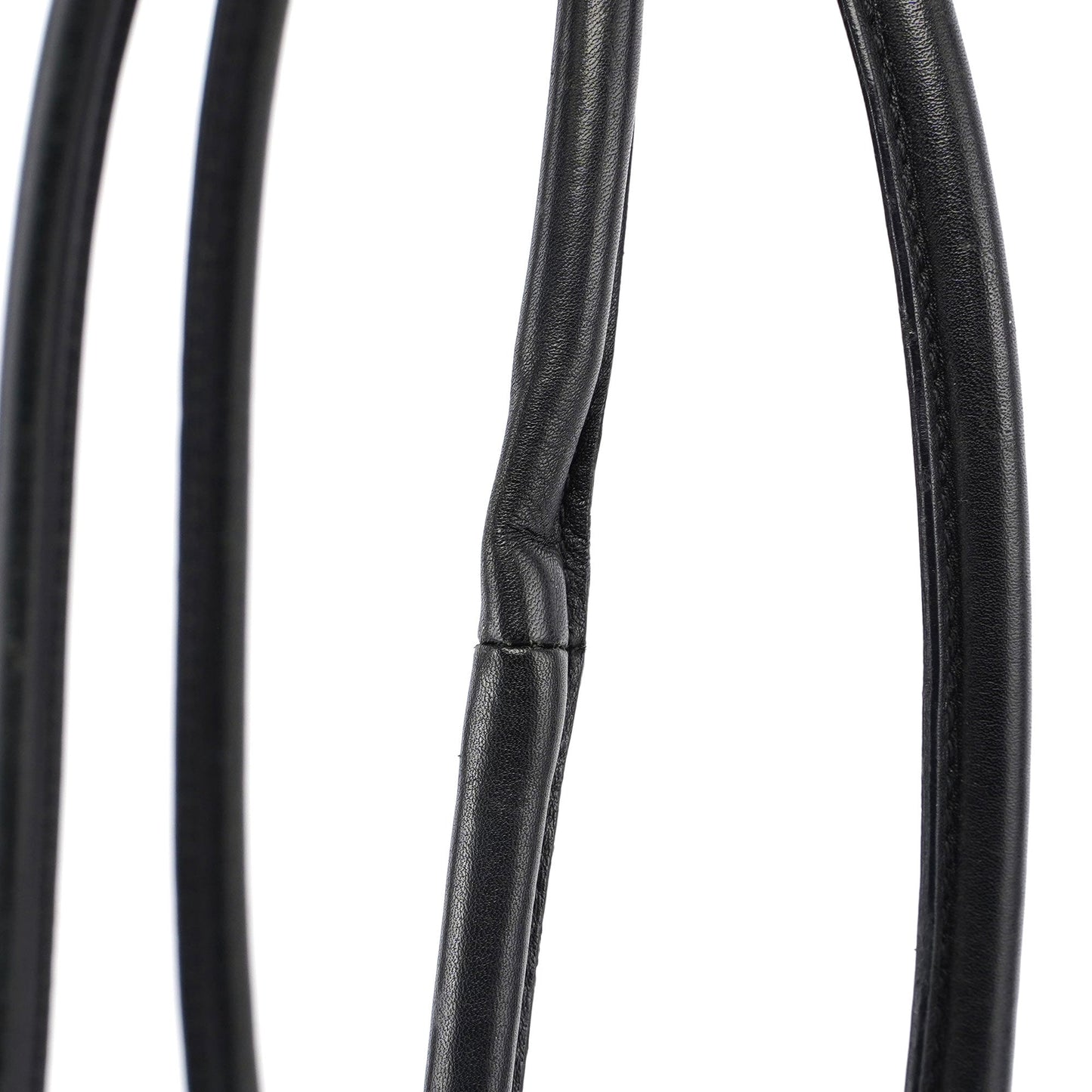 Black Leather Perforated Shoulder Bag