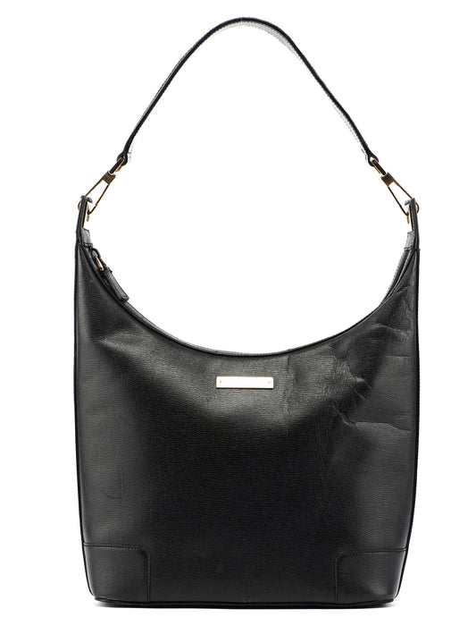 Black Leather Shoulder Bag Plaque