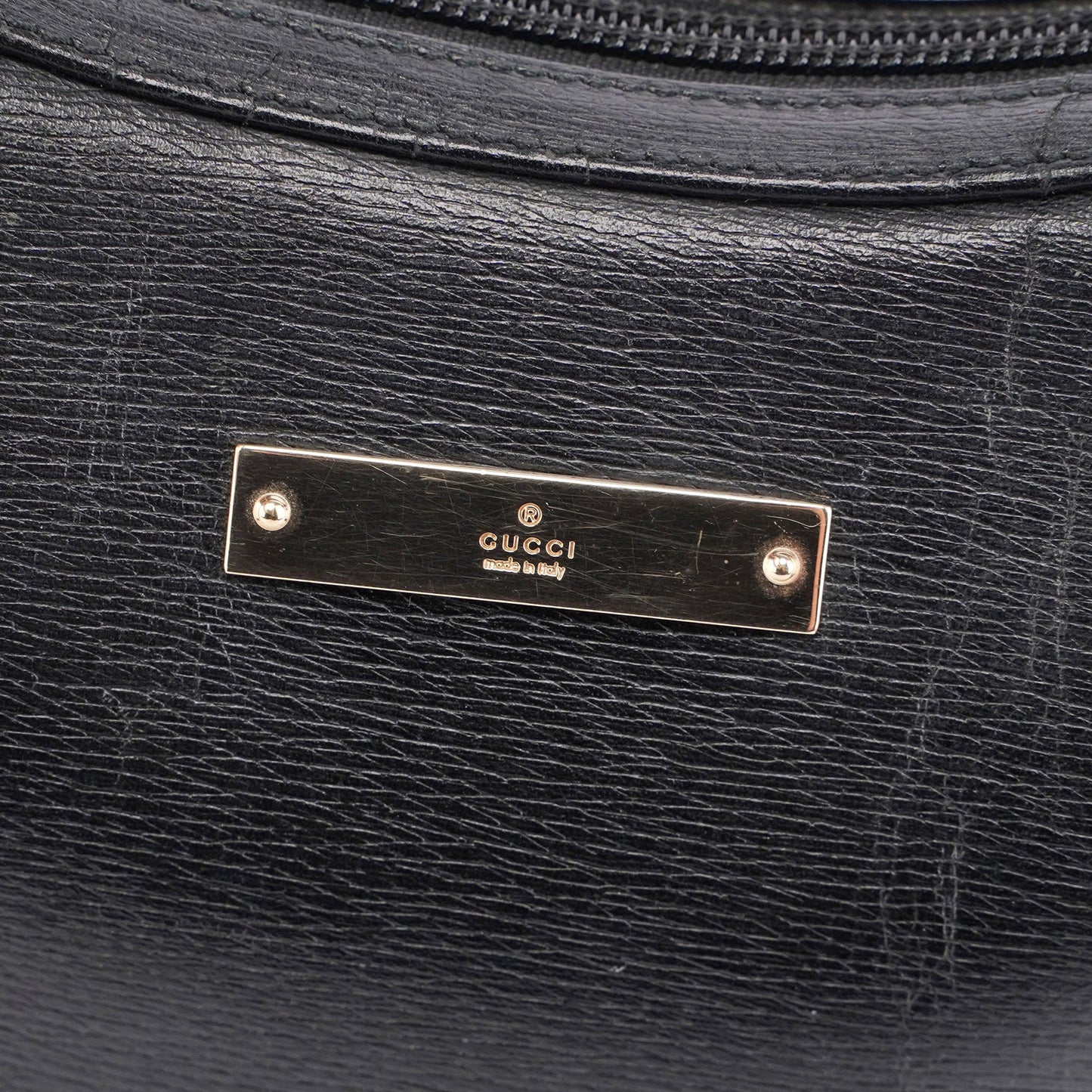Black Leather Shoulder Bag Plaque