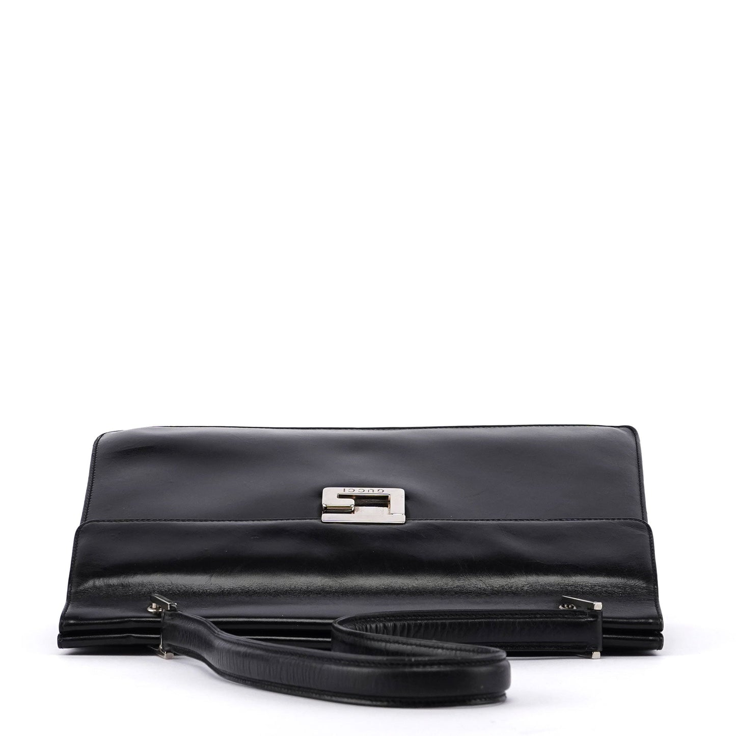 Black Leather Square G Bag