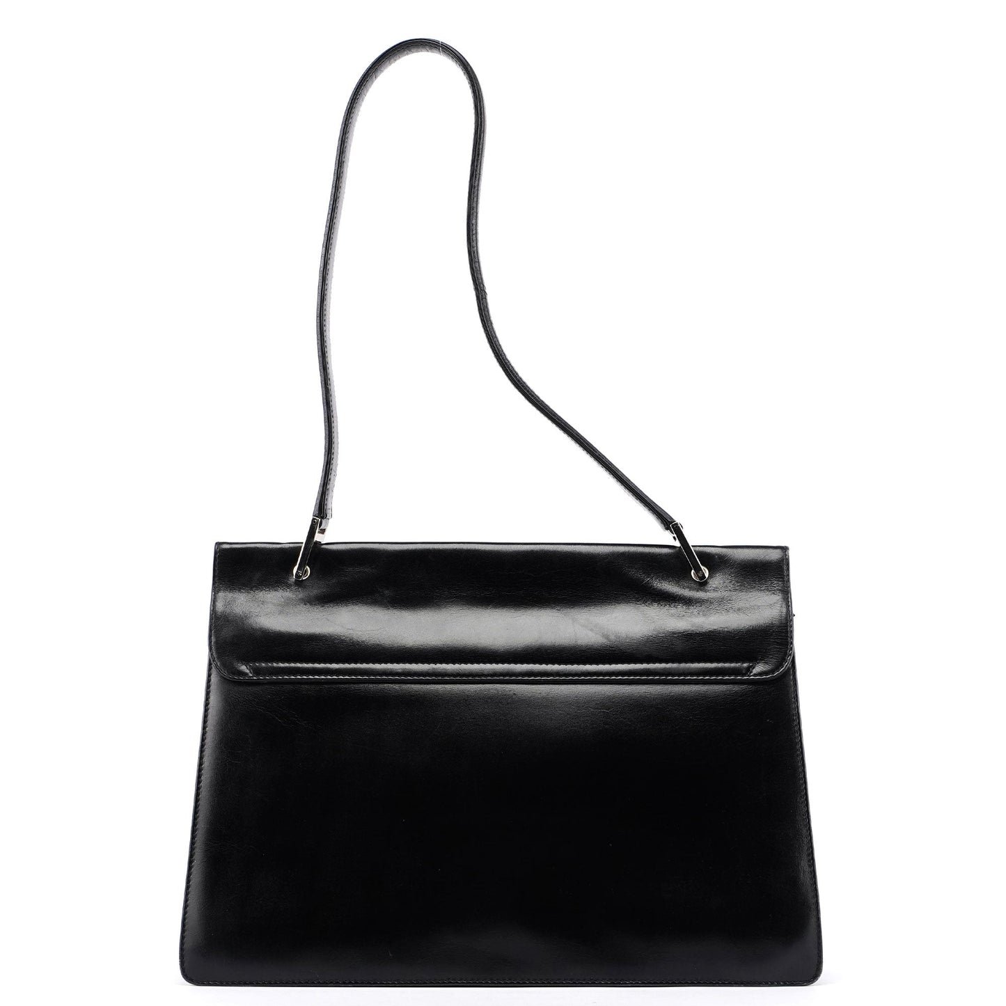 Black Leather Square G Bag