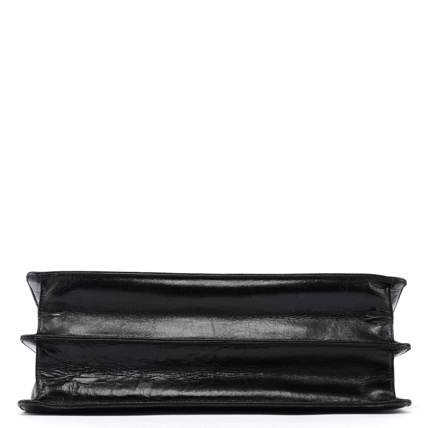 Black Leather Square G Bag
