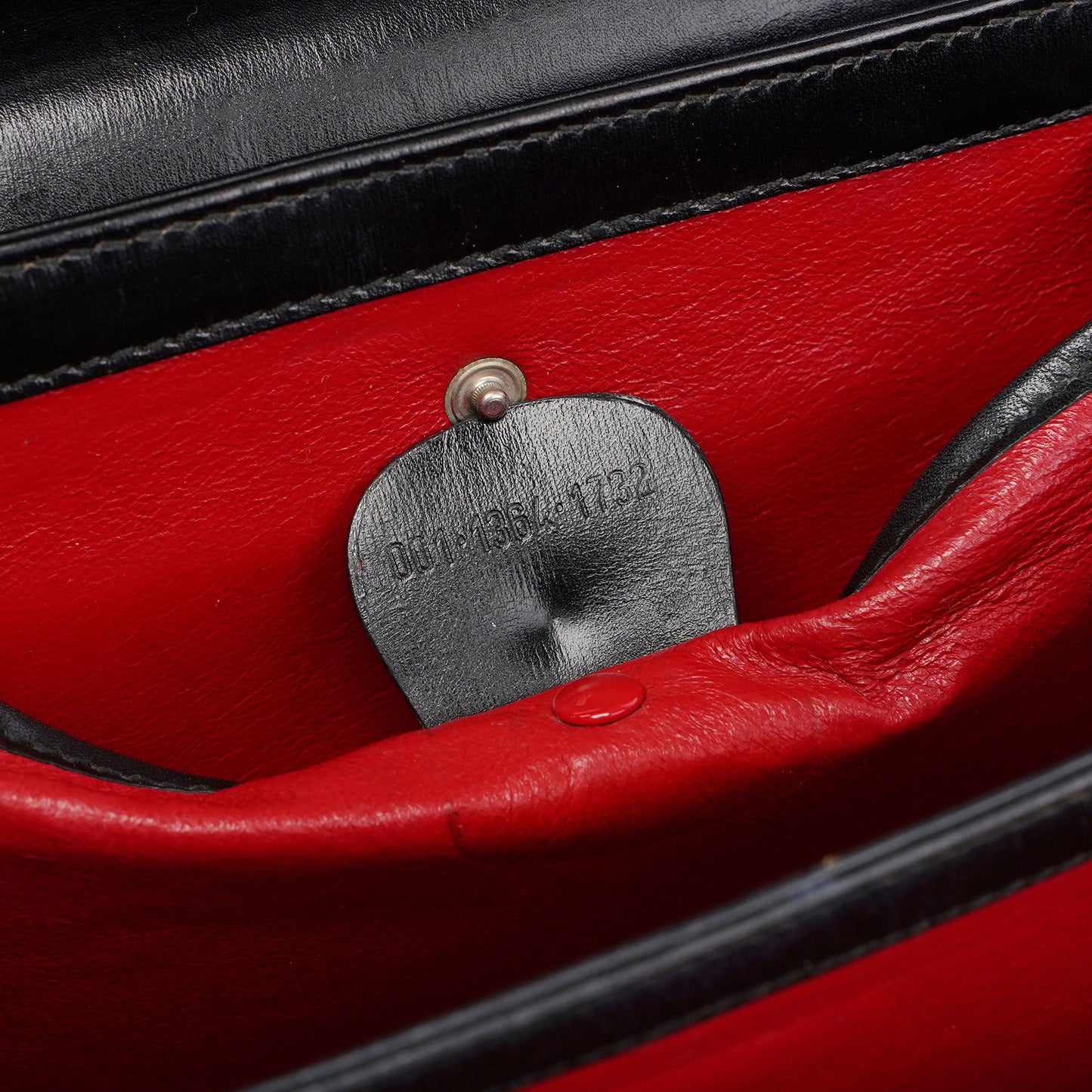 Black Leather Square G Bag