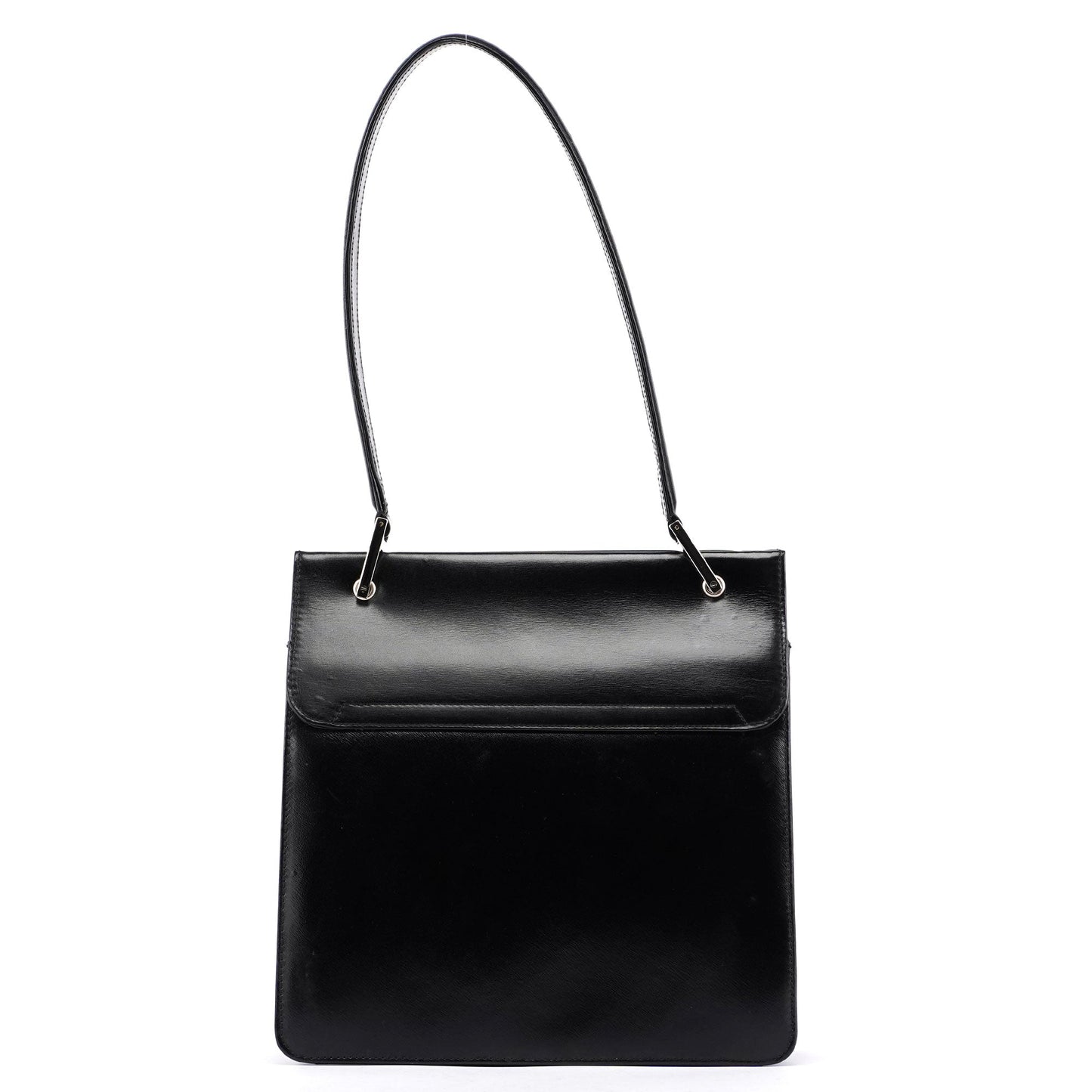 Black Leather Square G Bag