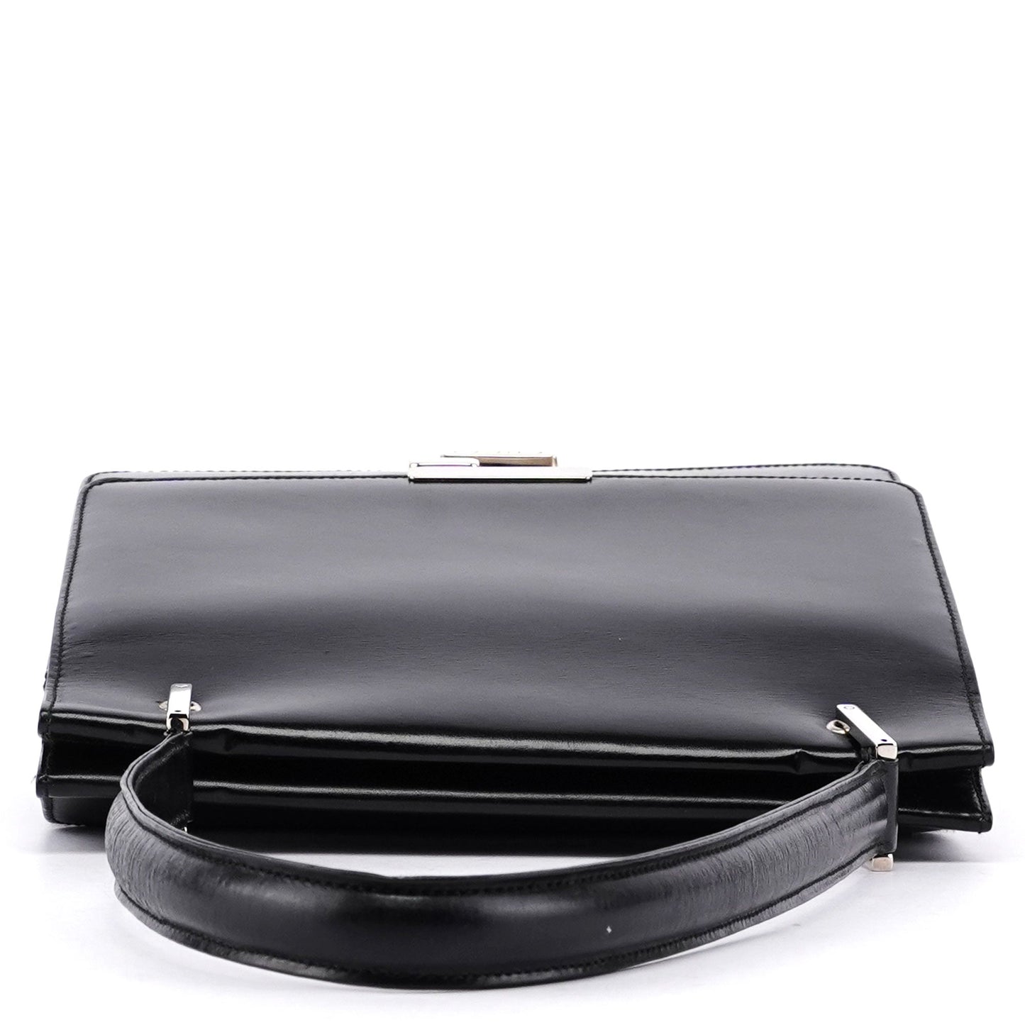 Black Leather Square G Bag