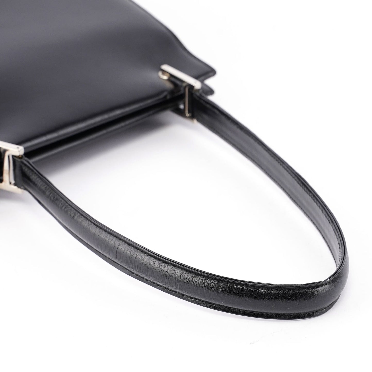 Black Leather Square G Bag