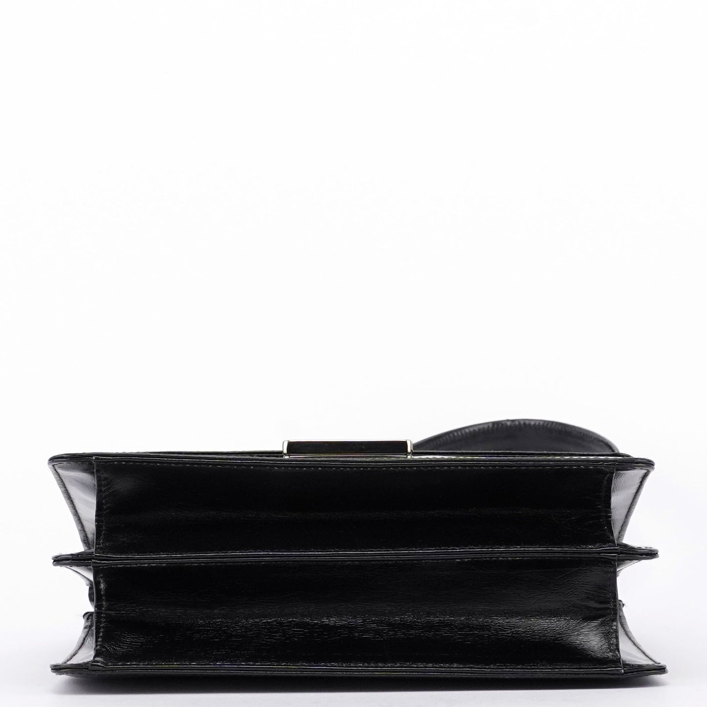Black Leather Square G Bag