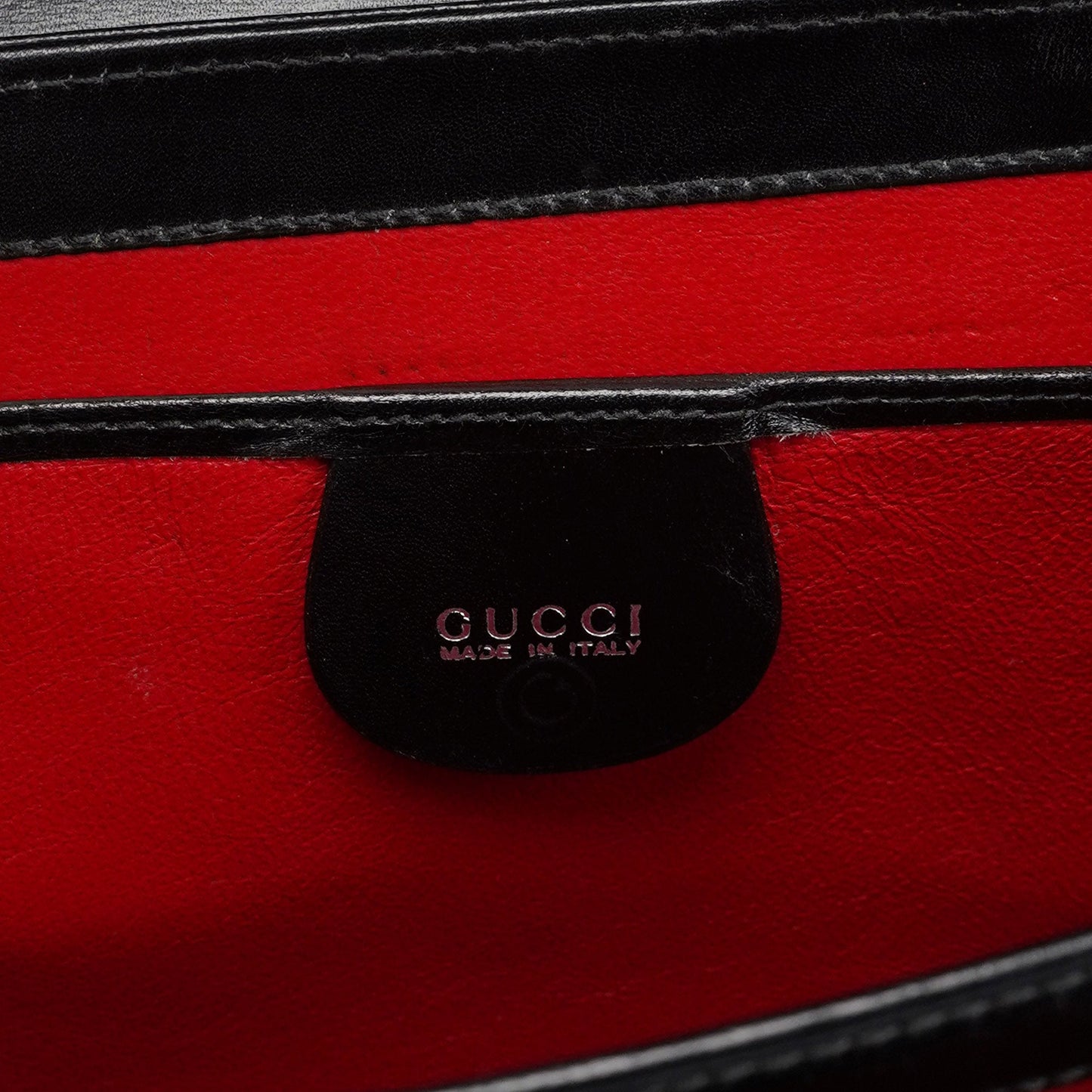 Black Leather Square G Bag