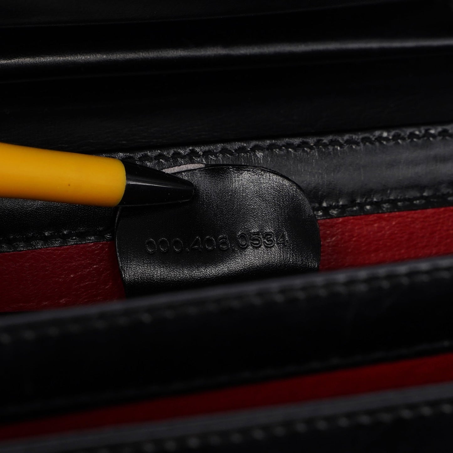 Black Leather Square G Bag