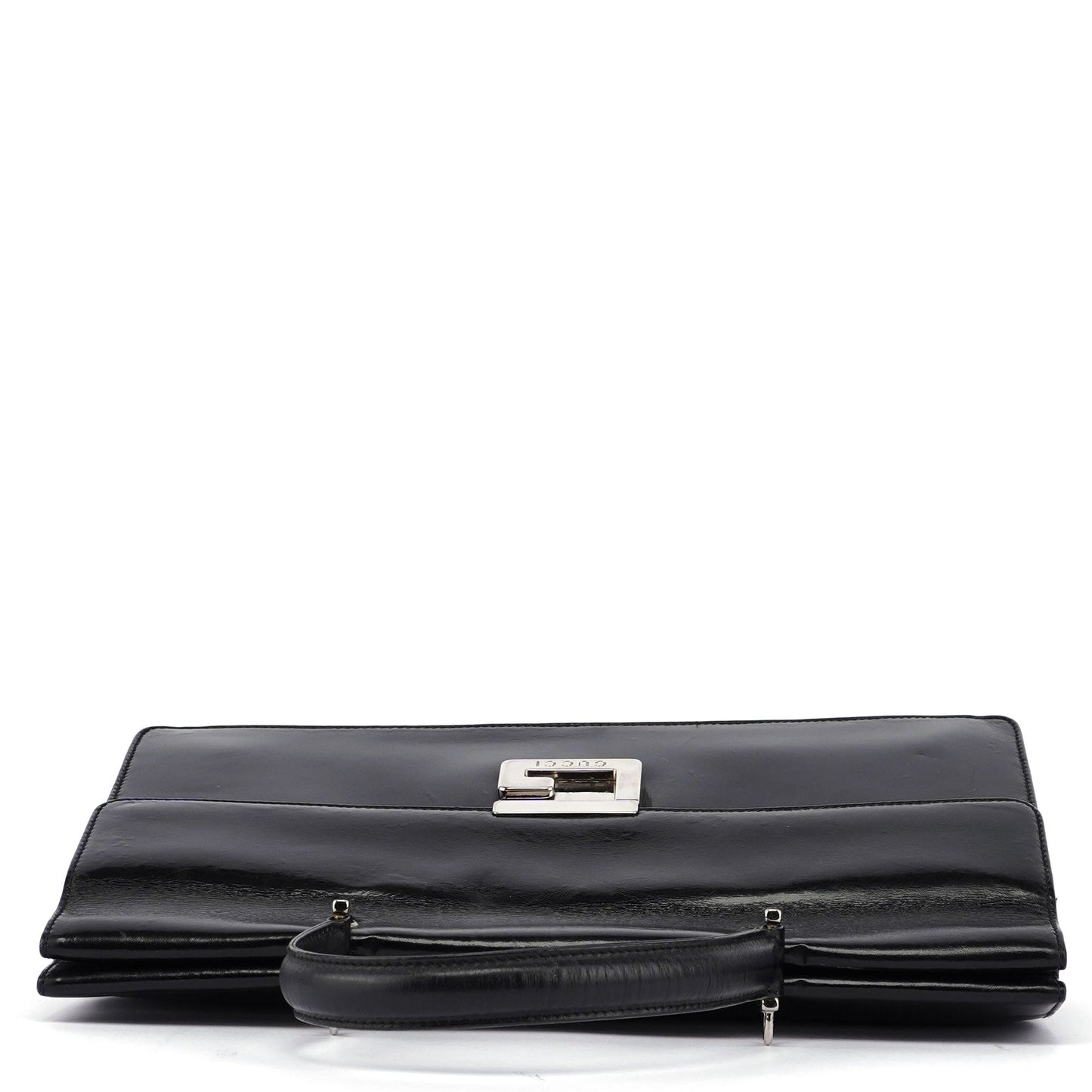 Black Leather Square G Bag