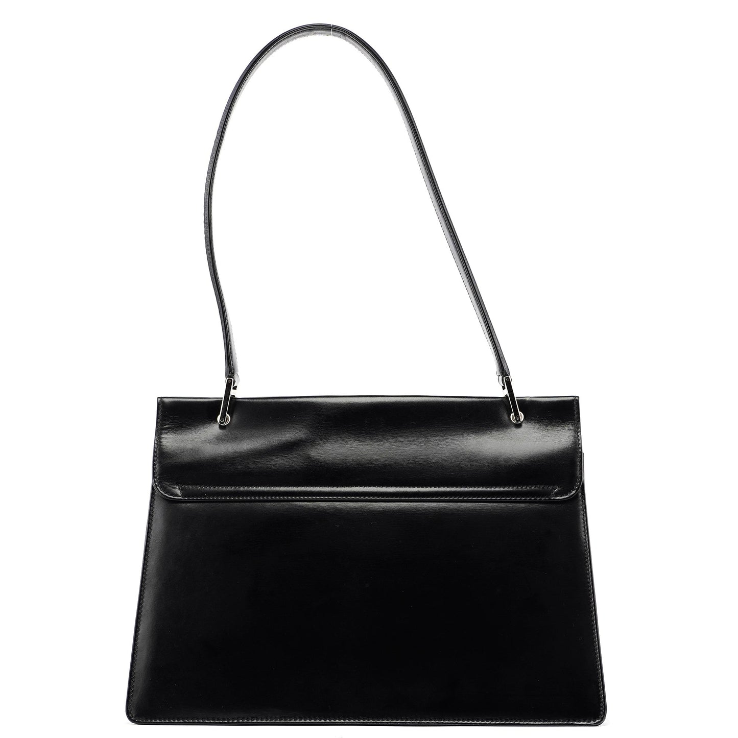 Black Leather Square G Bag