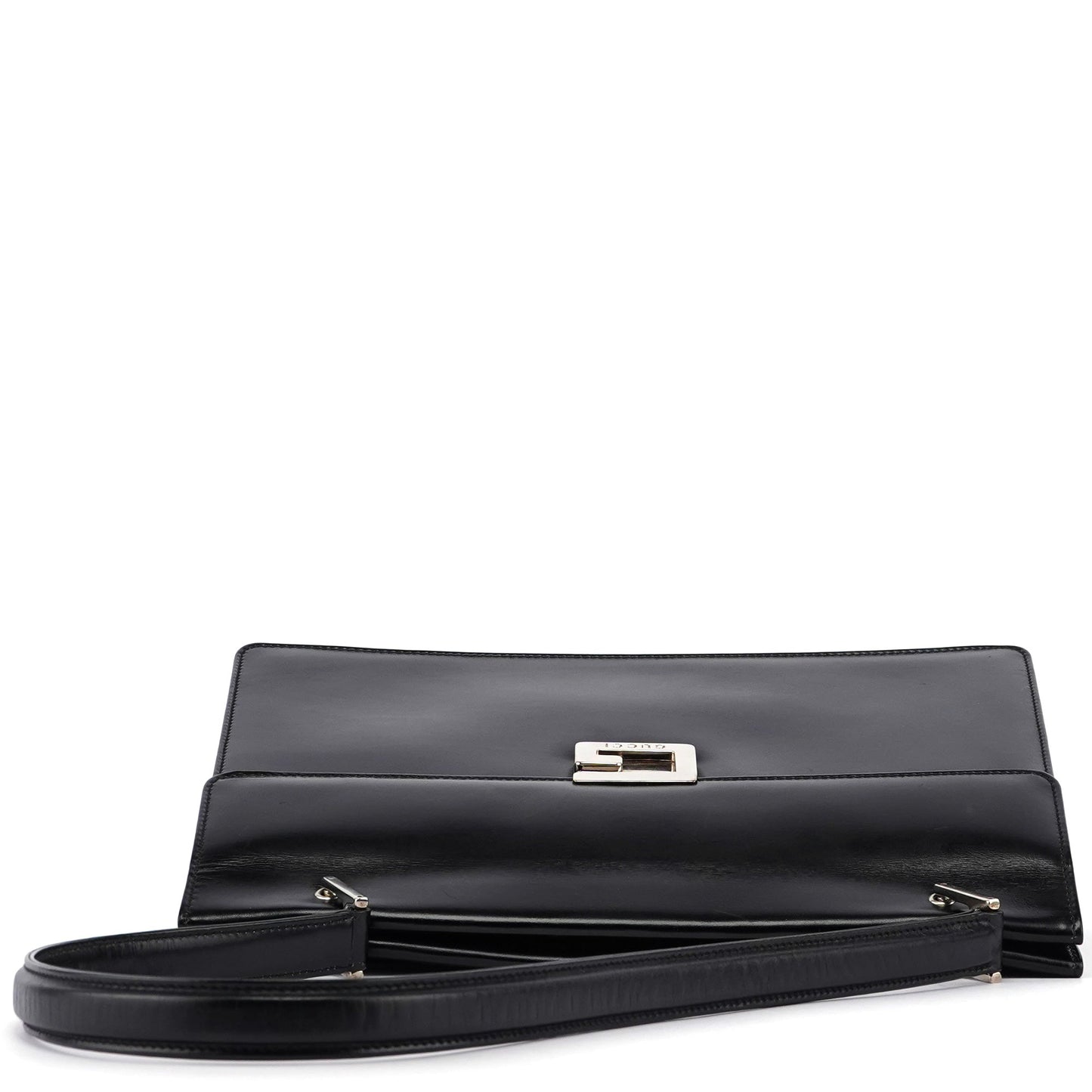 Black Leather Square G Bag