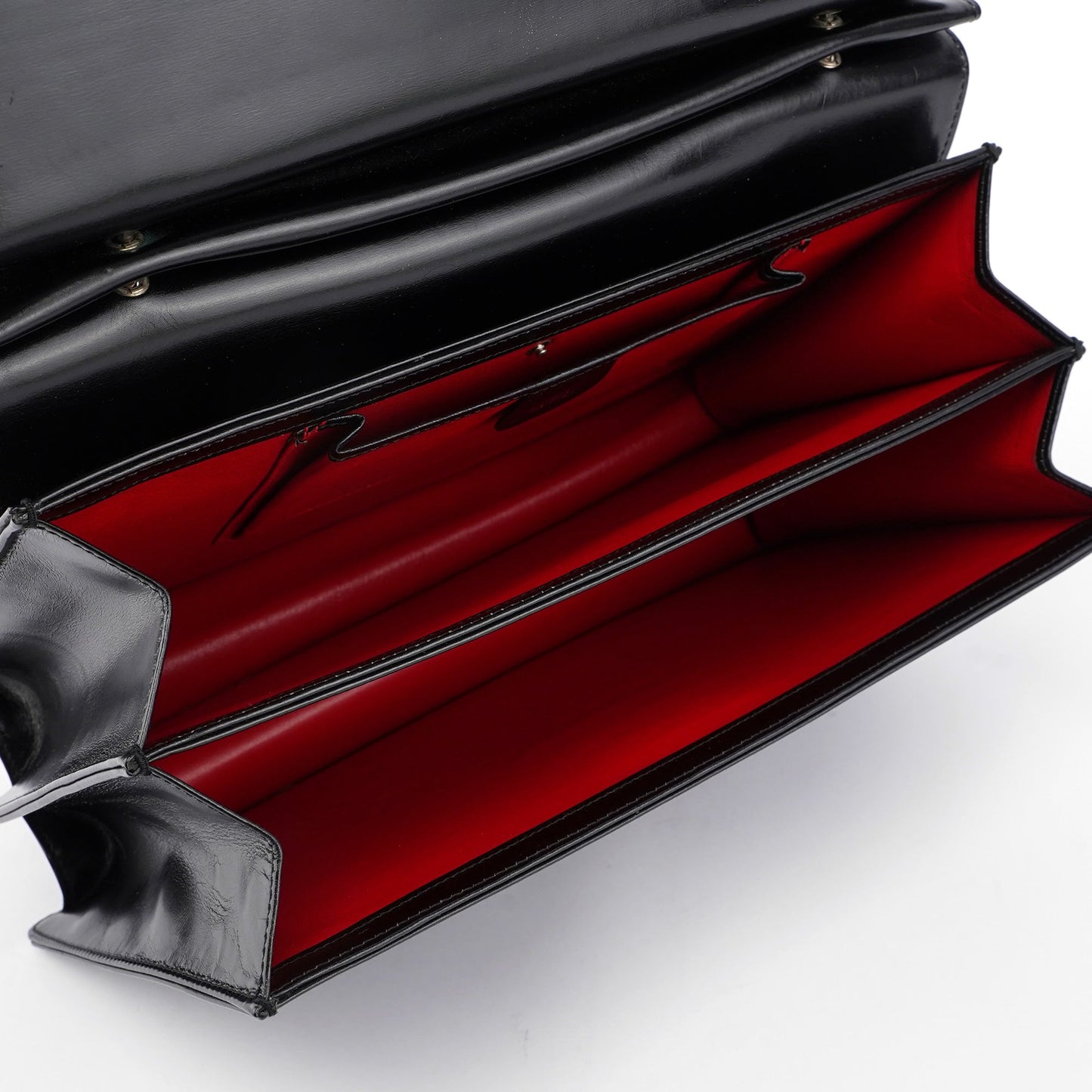 Black Leather Square G Bag