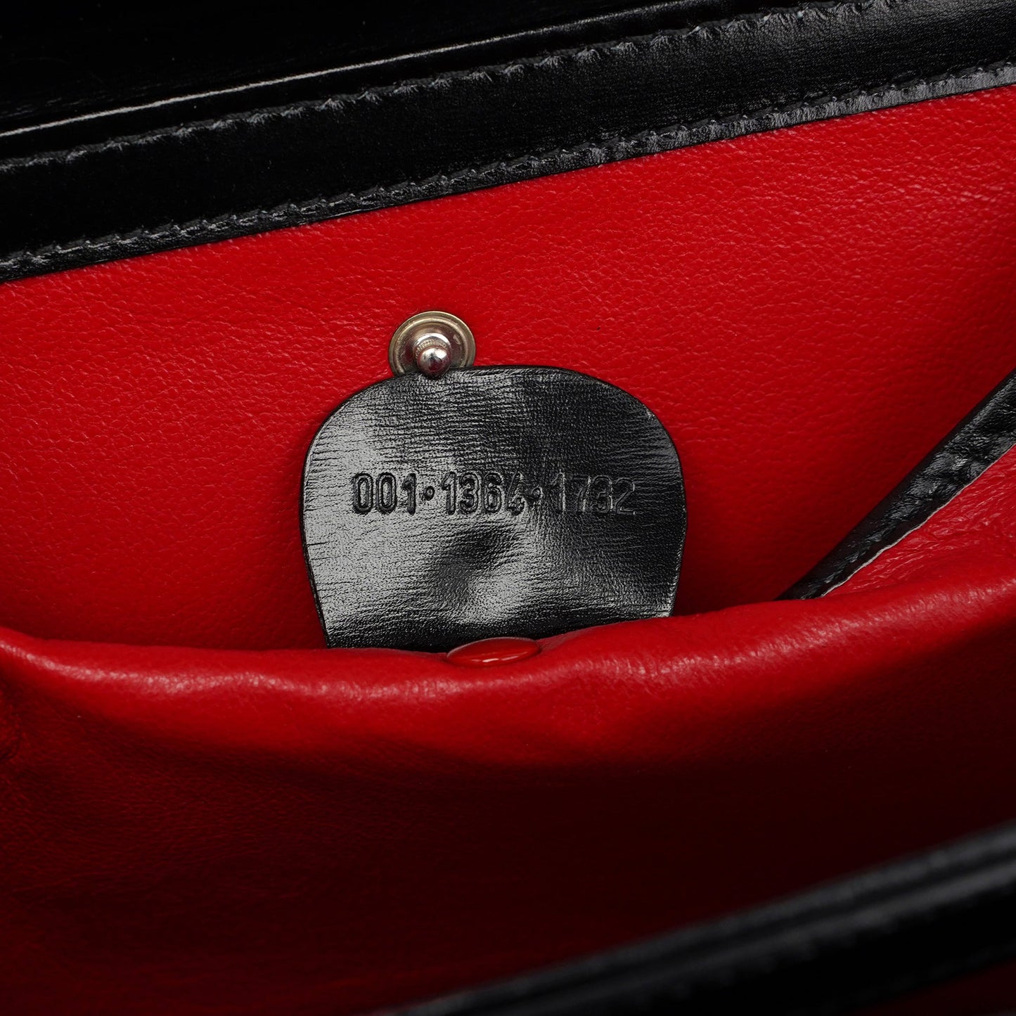 Black Leather Square G Bag