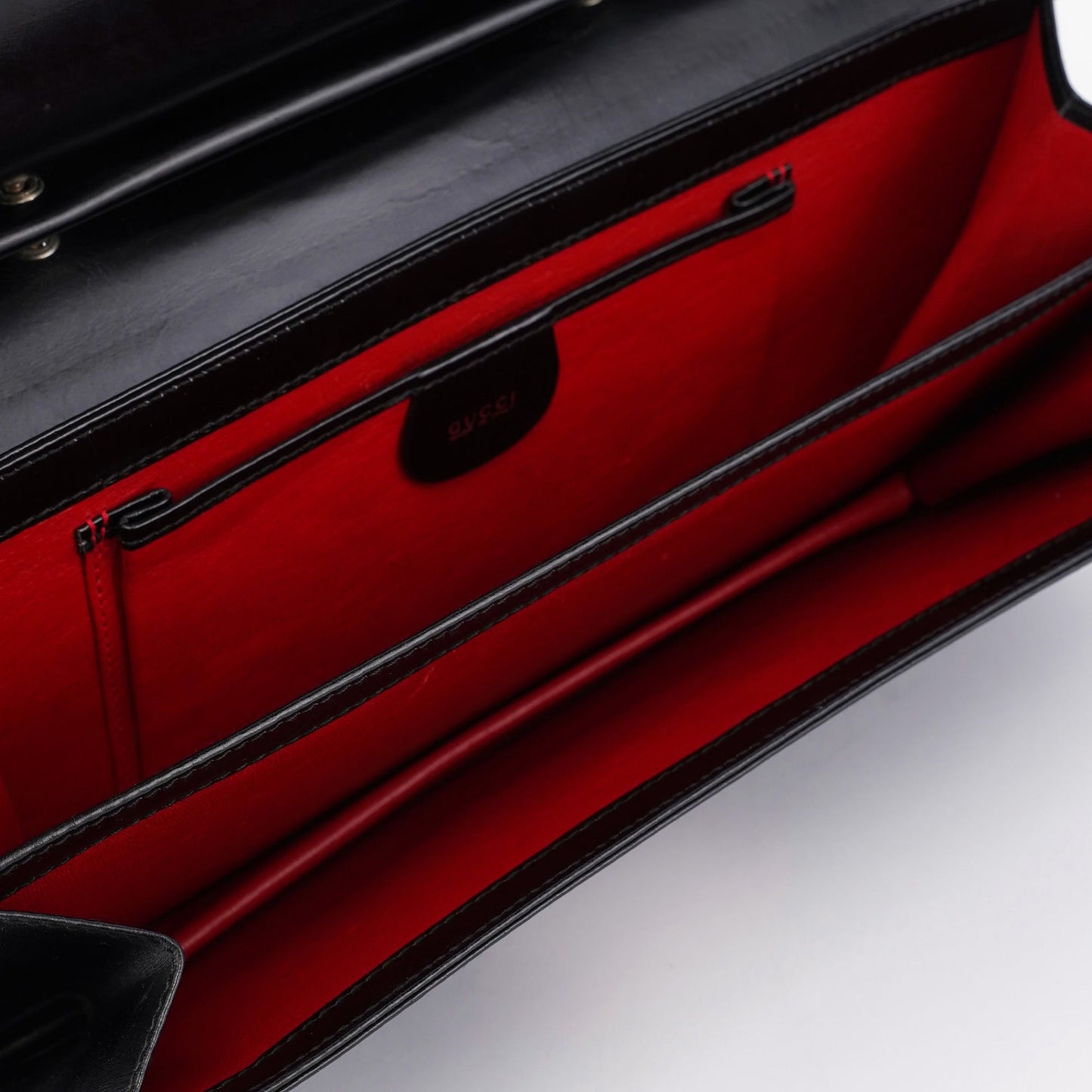 Black Leather Square G Bag