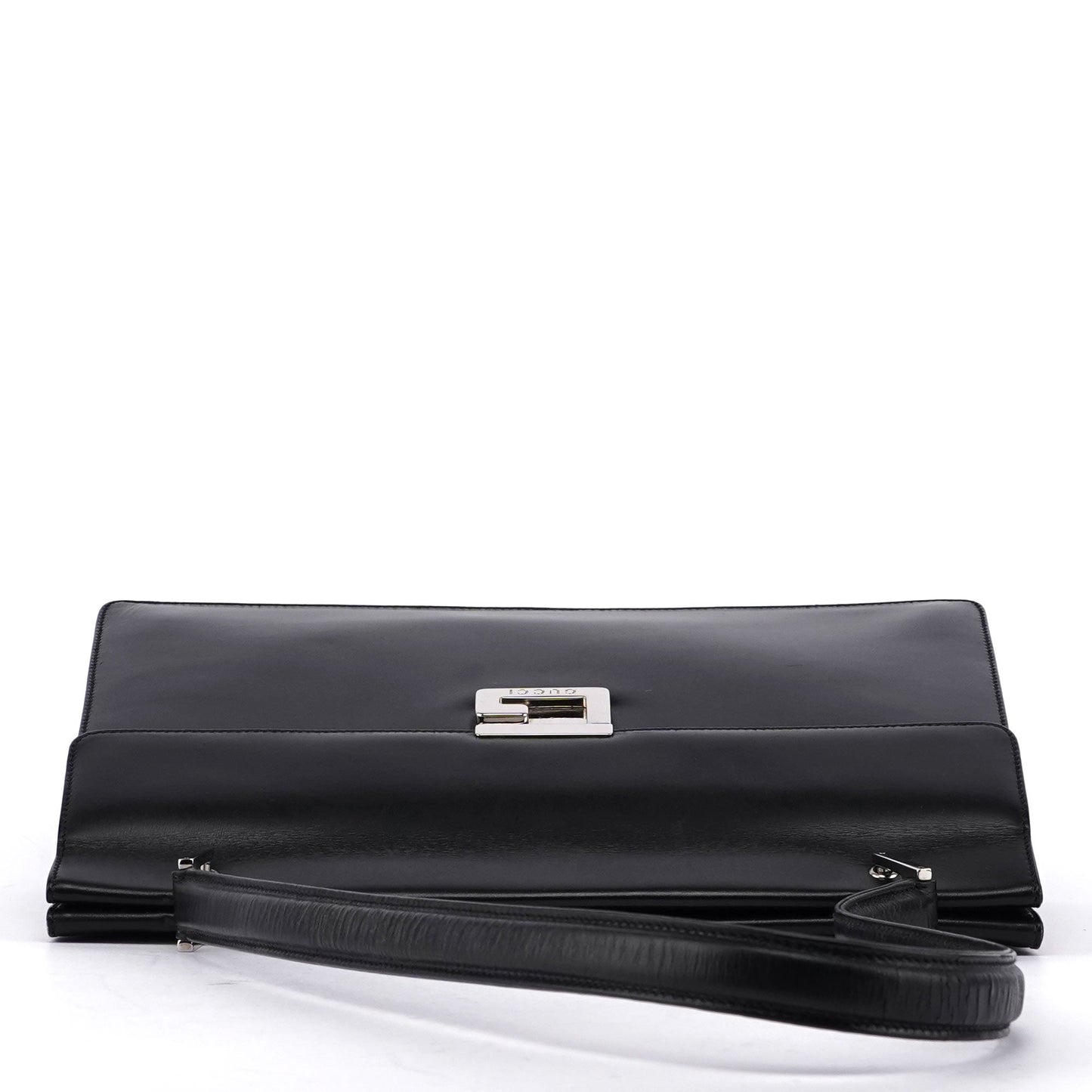 Black Leather Square G Shoulder Bag