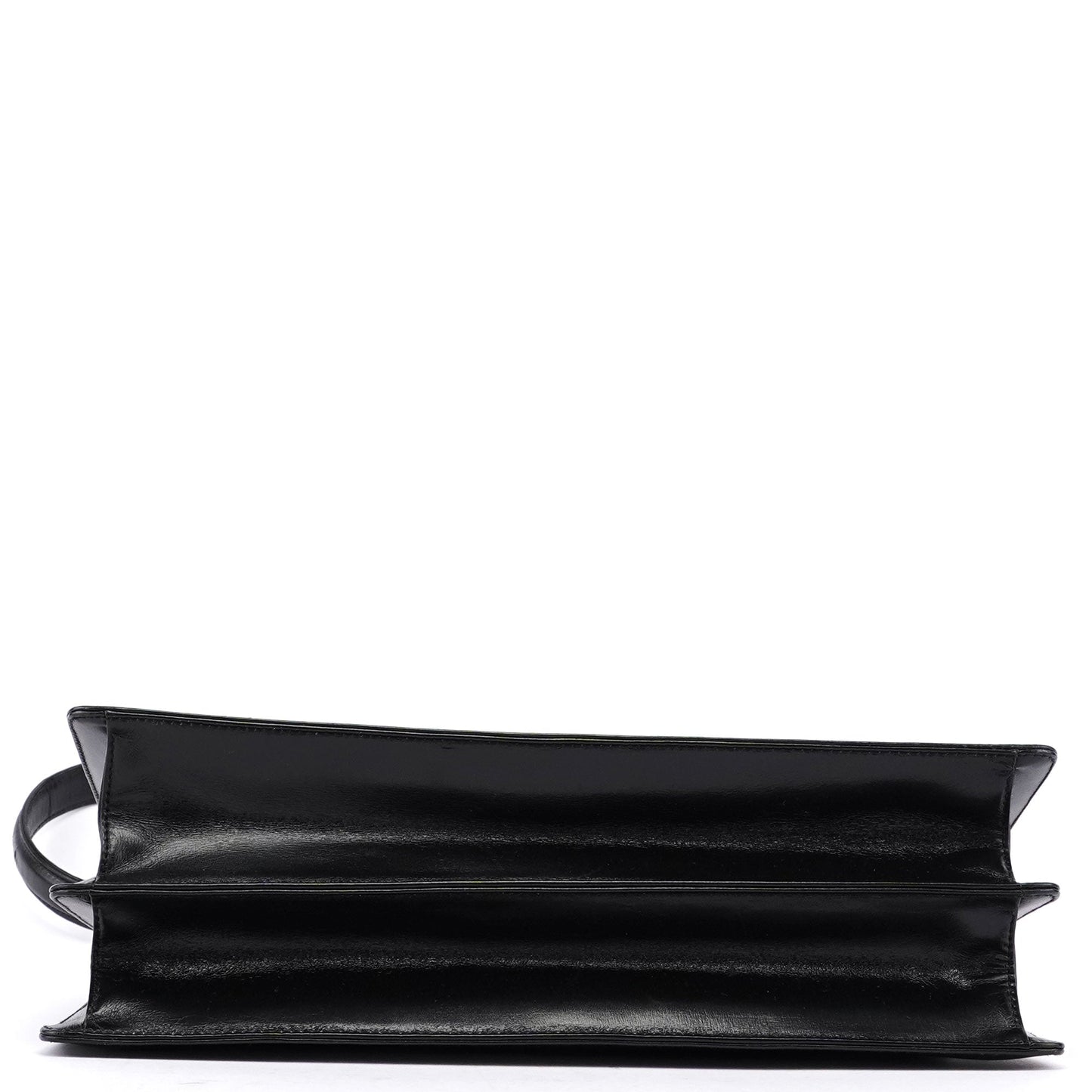 Black Leather Square G Shoulder Bag