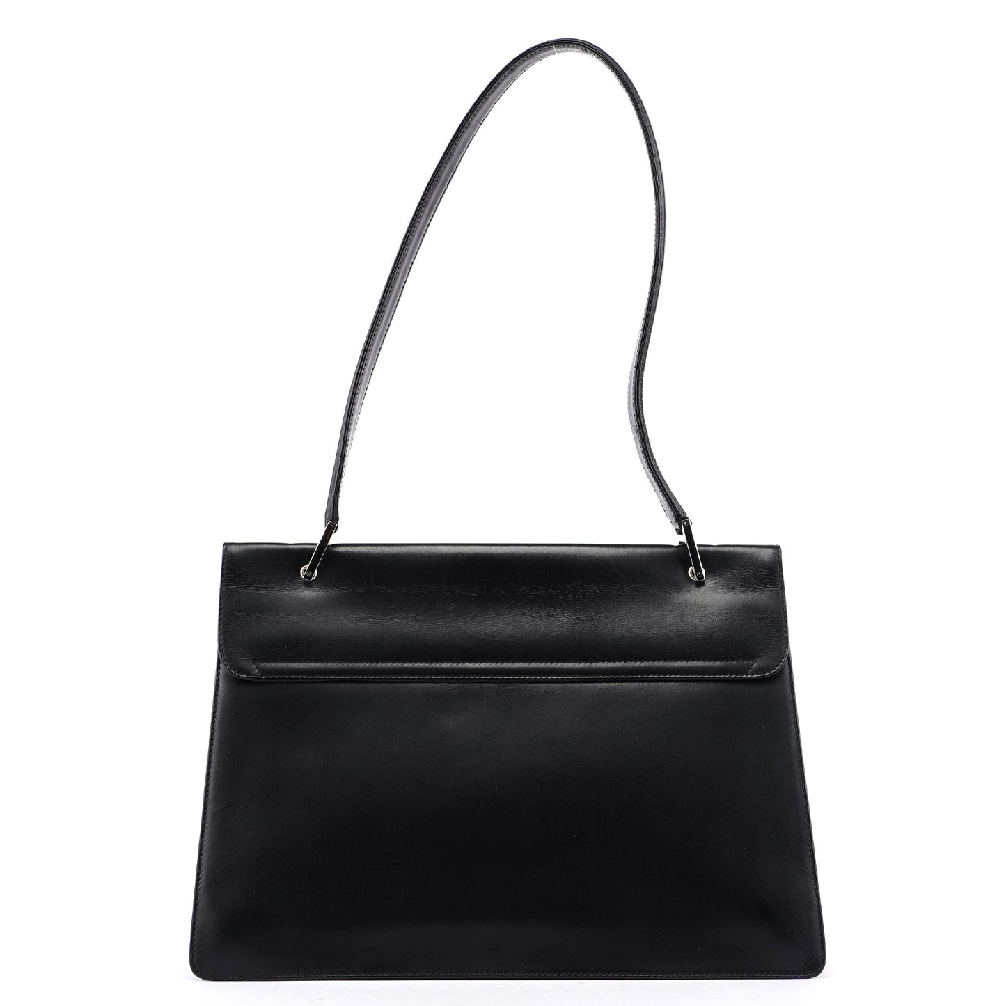 Black Leather Square G Shoulder Bag