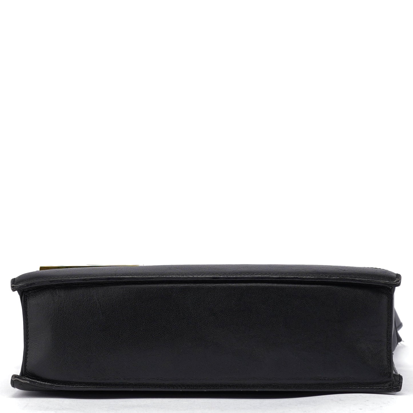 Black Leather Square G Shoulder Bag
