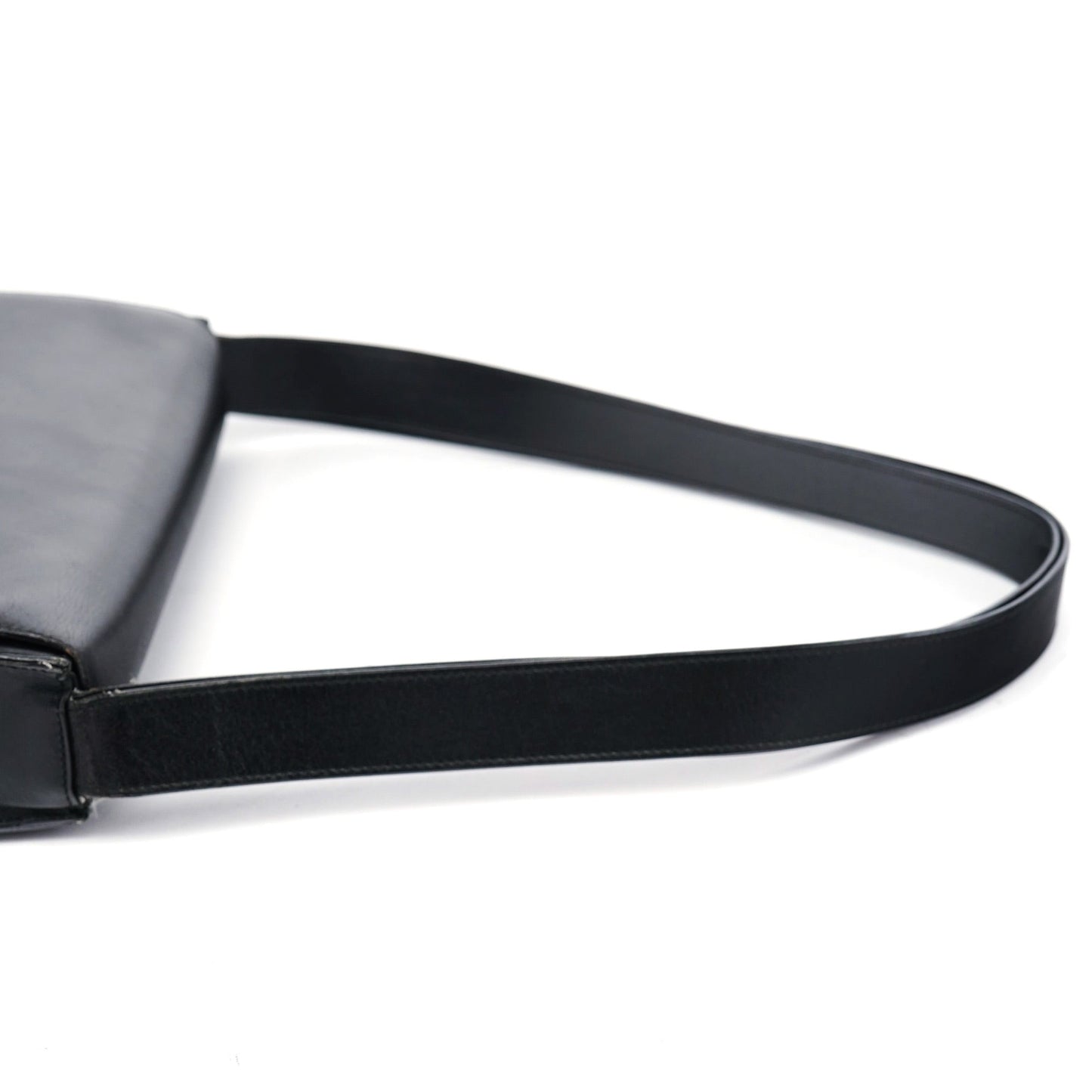 Black Leather Square G Shoulder Bag