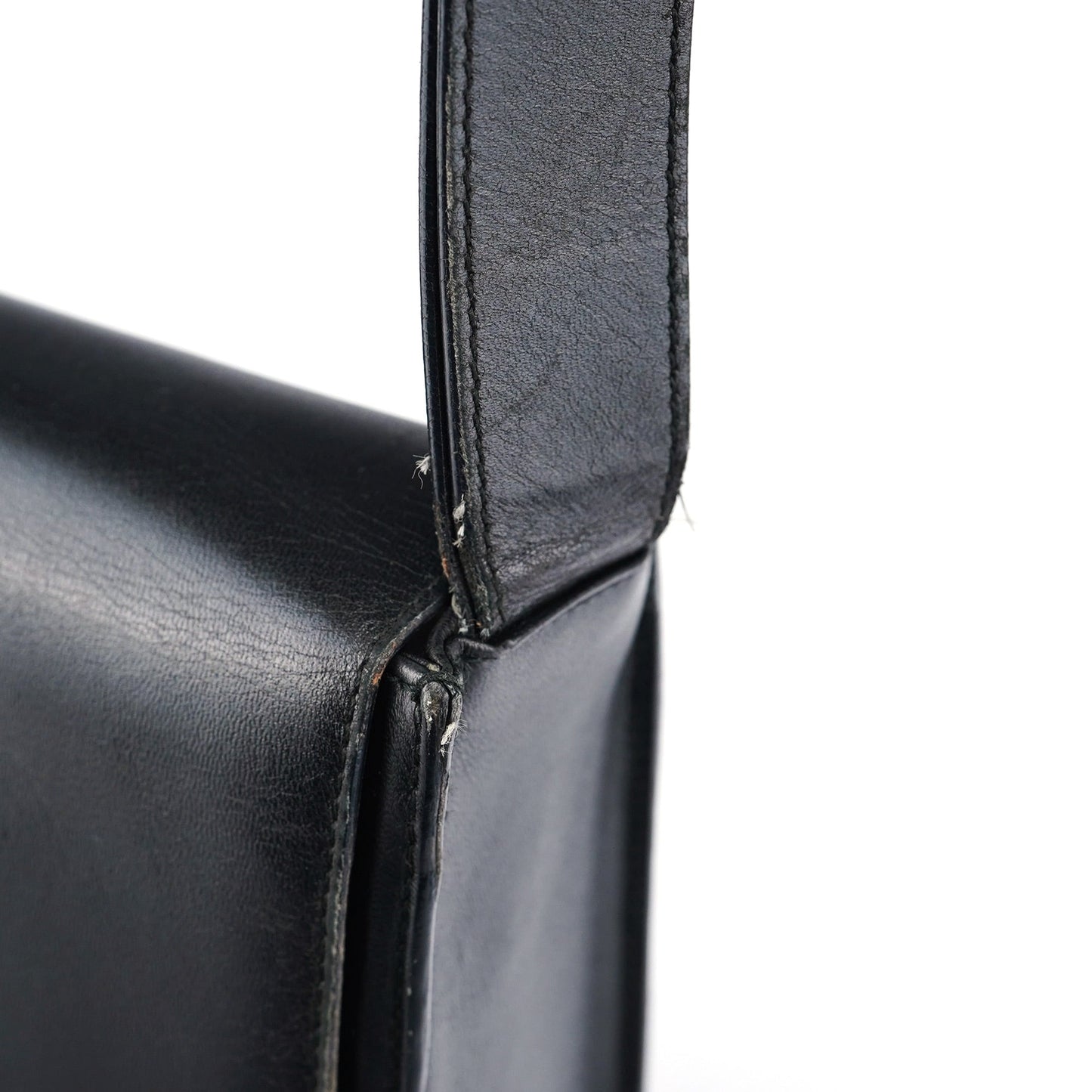 Black Leather Square G Shoulder Bag