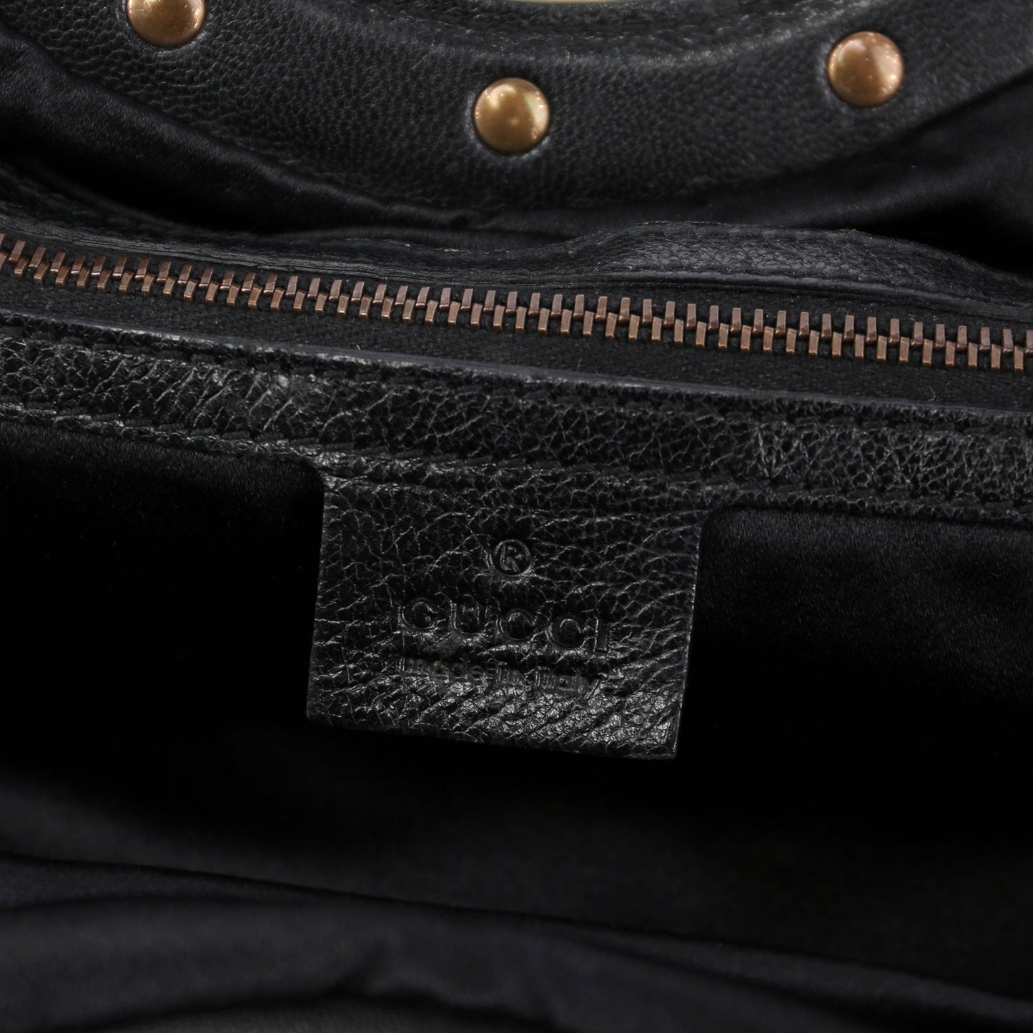 Black Leather Stripes Bamboo Bag