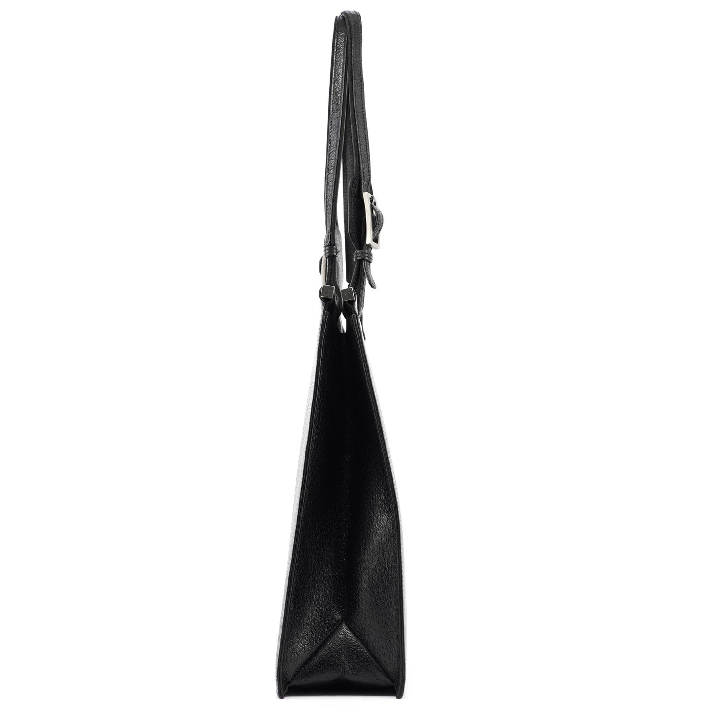 Black Leather Top Handle Bag