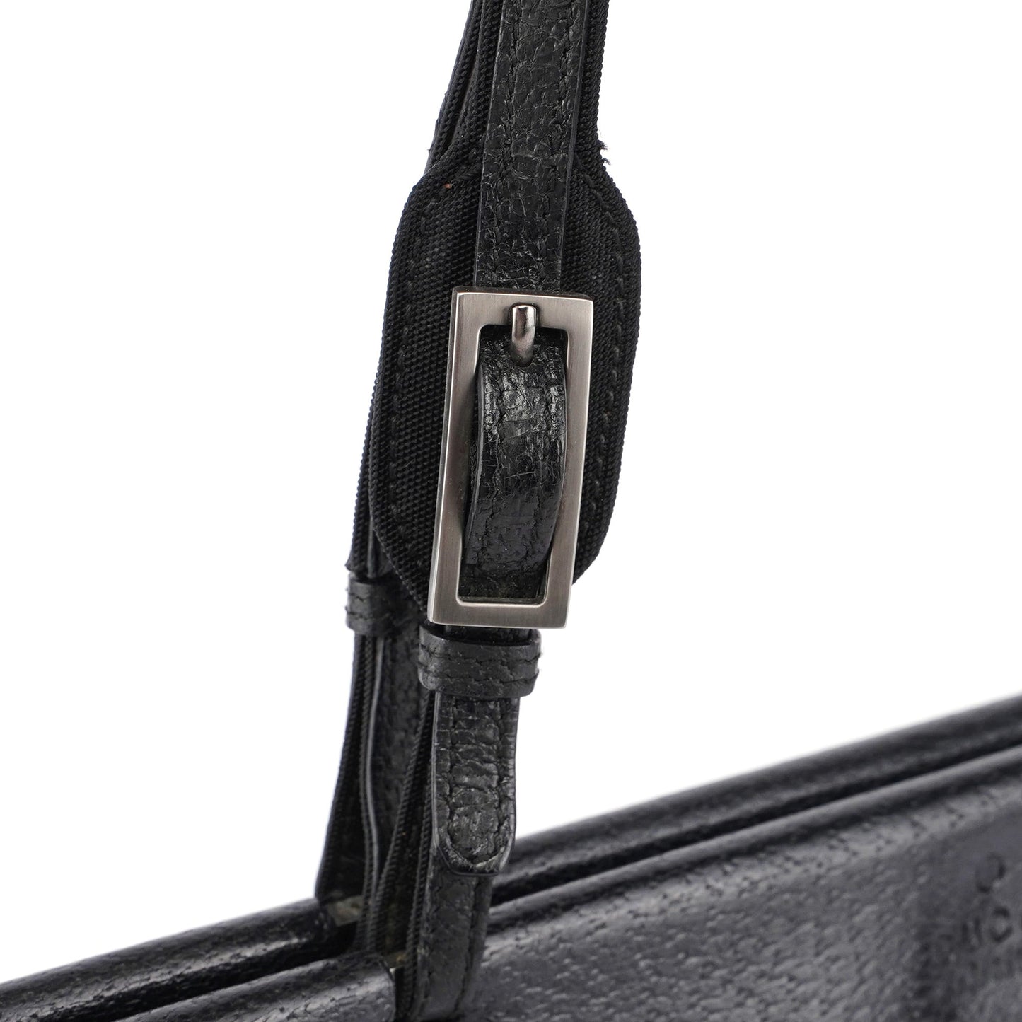 Black Leather Top Handle Bag